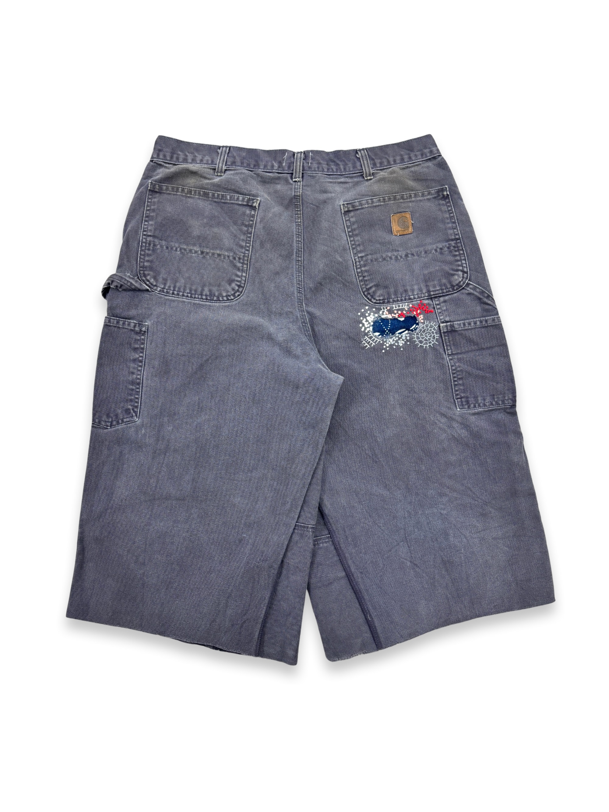 Vtg Carhartt Boro Sashiko Distressed Shorts . 006