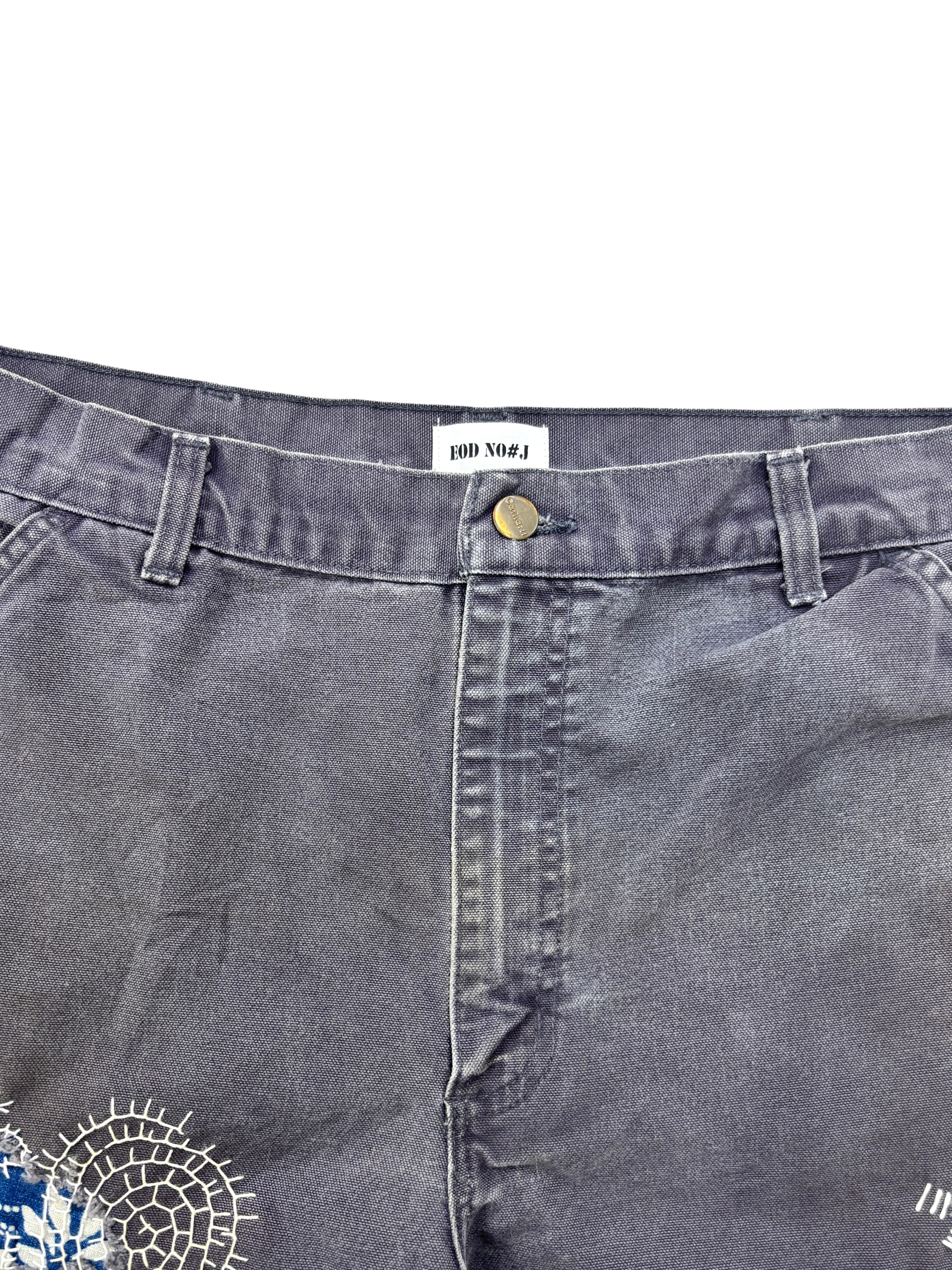 Vtg Carhartt Boro Sashiko Distressed Shorts . 006