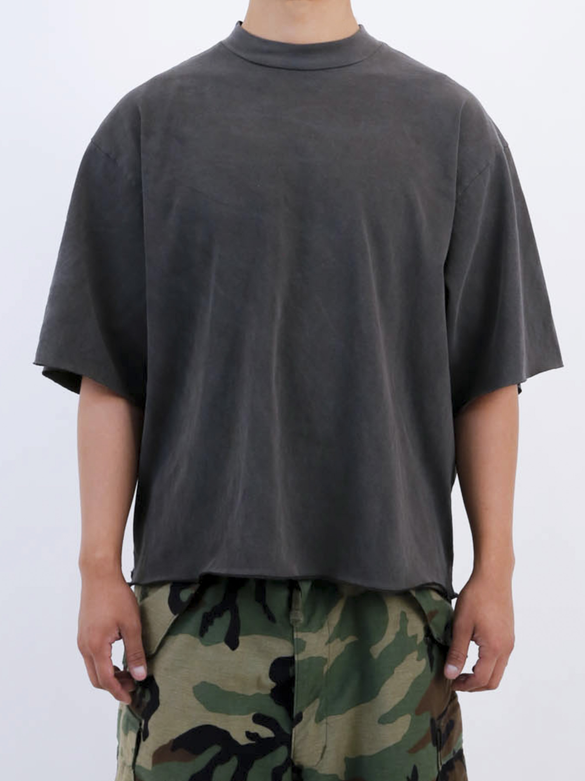 Washed Heavy Cropped Tee (White)