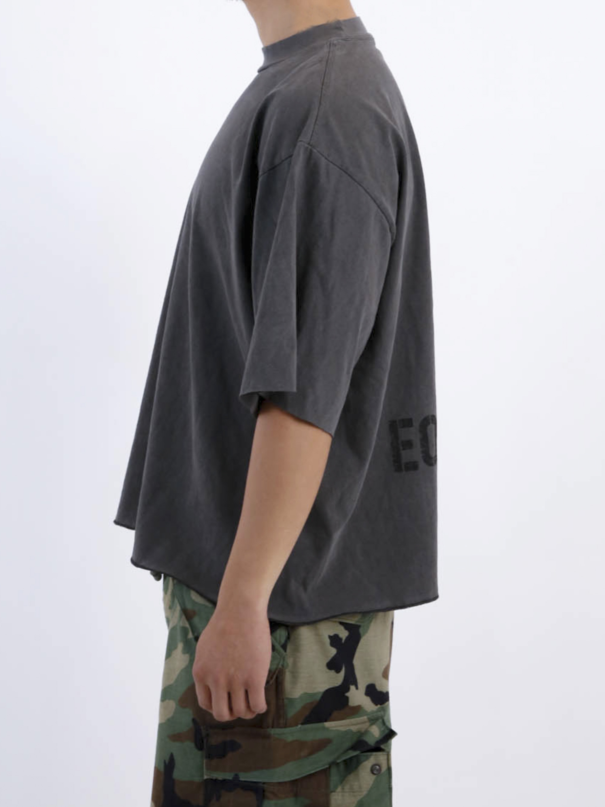 Washed Heavy Cropped Tee (Black)