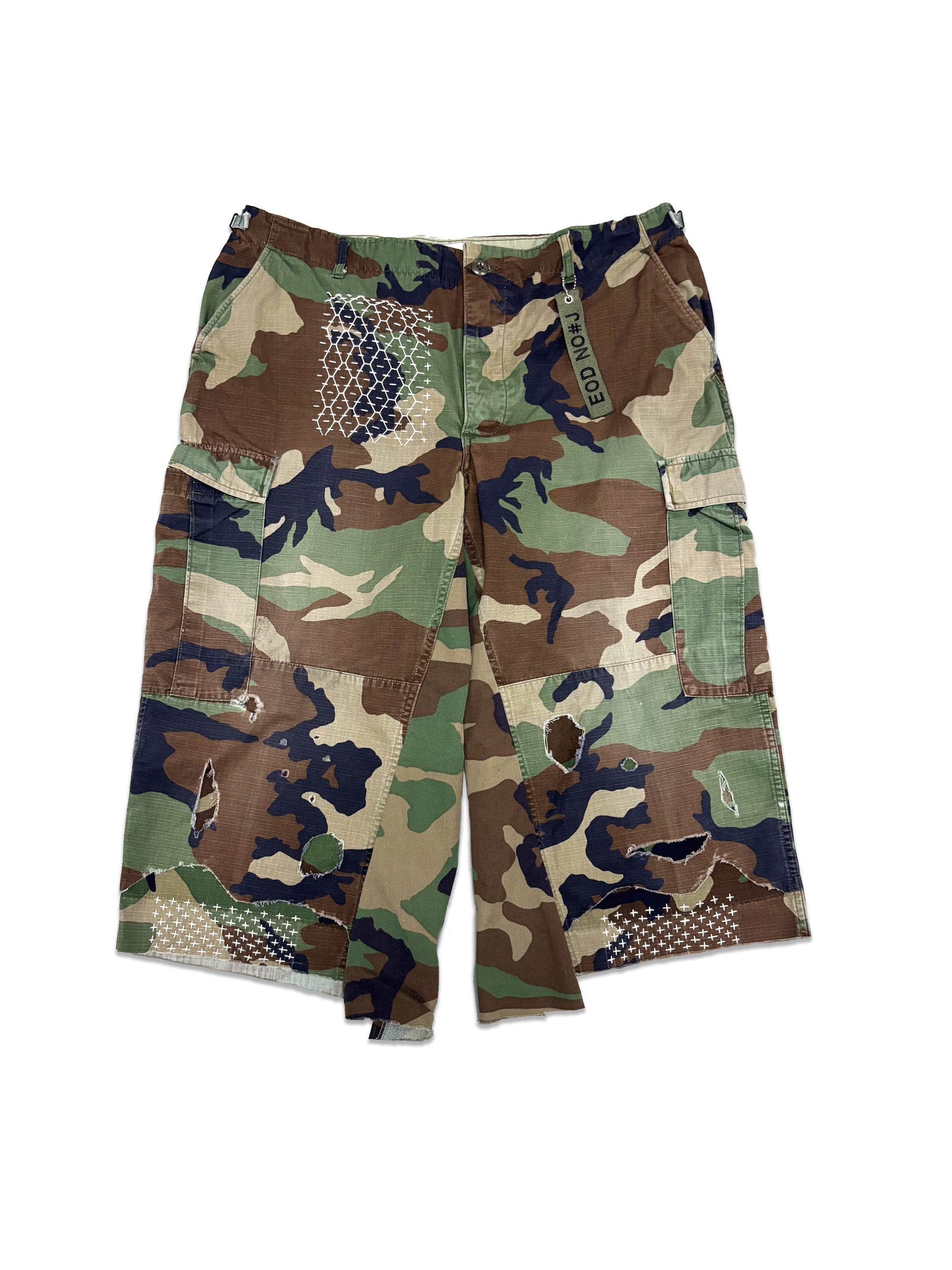 Distressed Sashiko Bermuda _ Delta (Size-L)