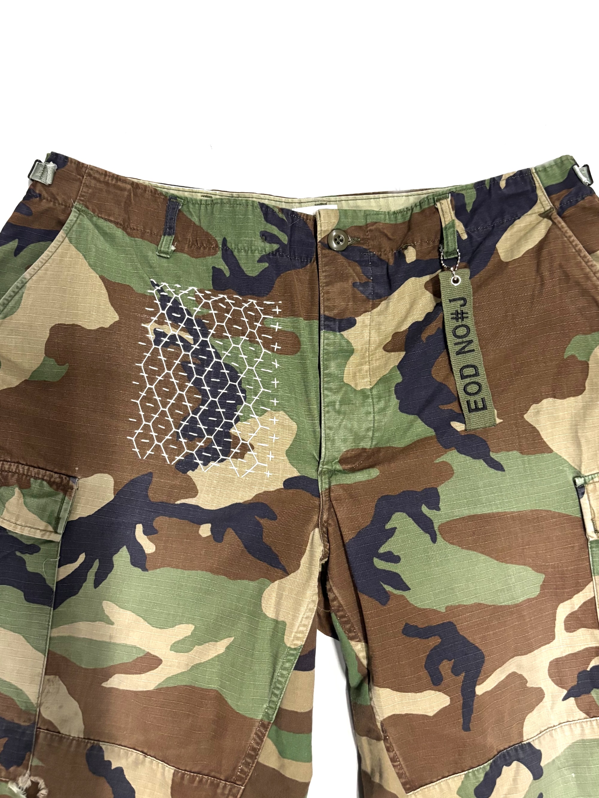 Distressed Sashiko Bermuda _ Delta (Size-L)