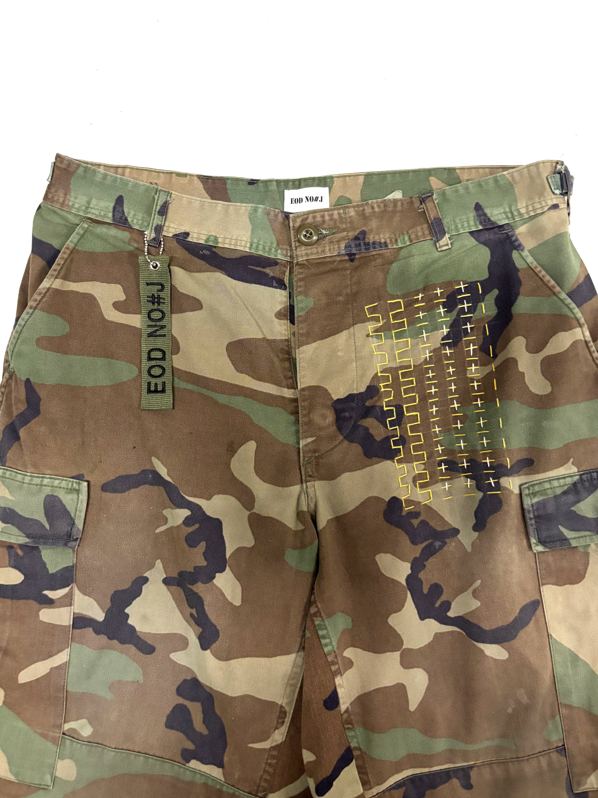 Distressed Sashiko Bermuda _ Echo (Size-M)