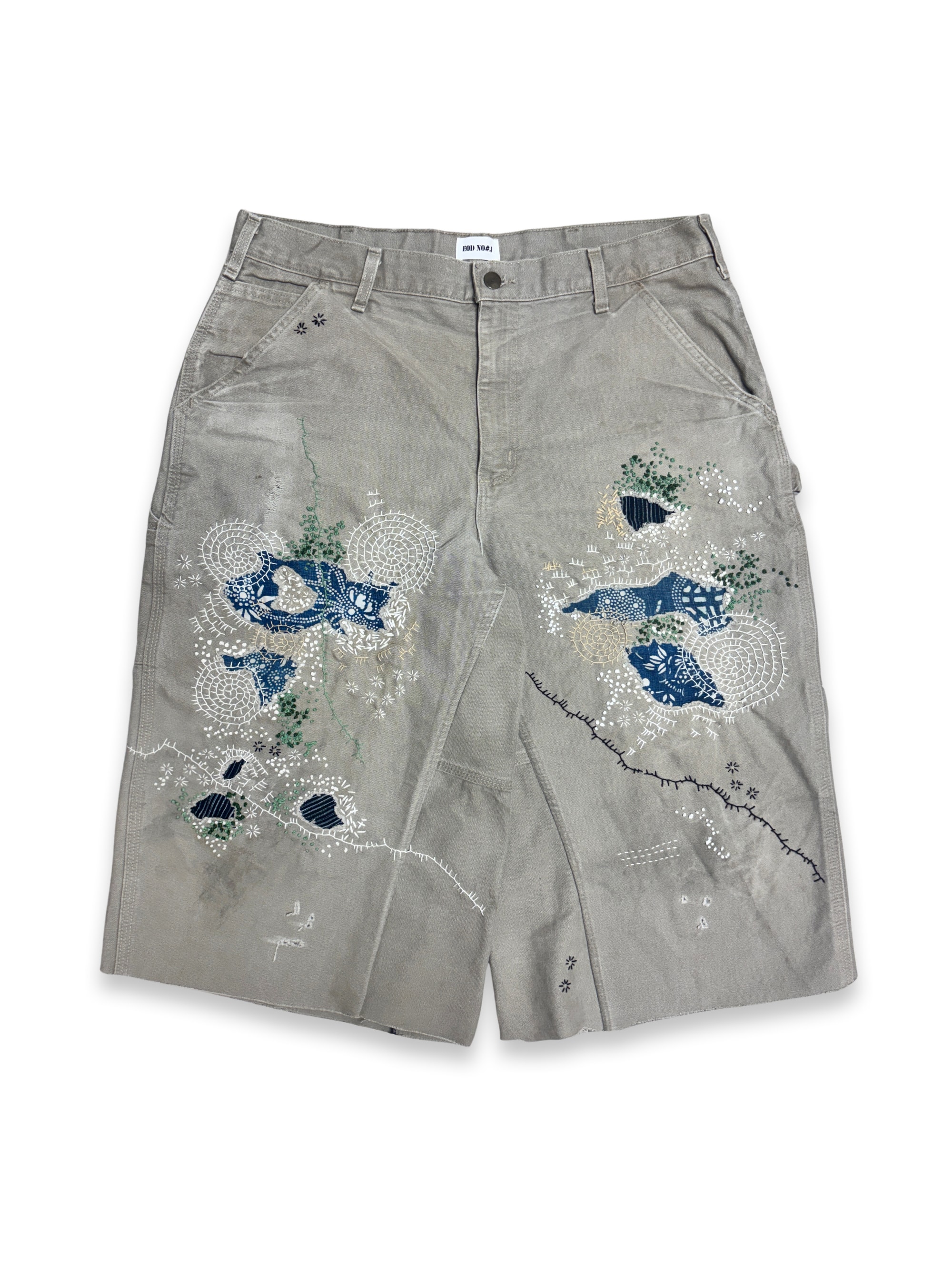 Vtg Carhartt Boro Sashiko Distressed Shorts . 010