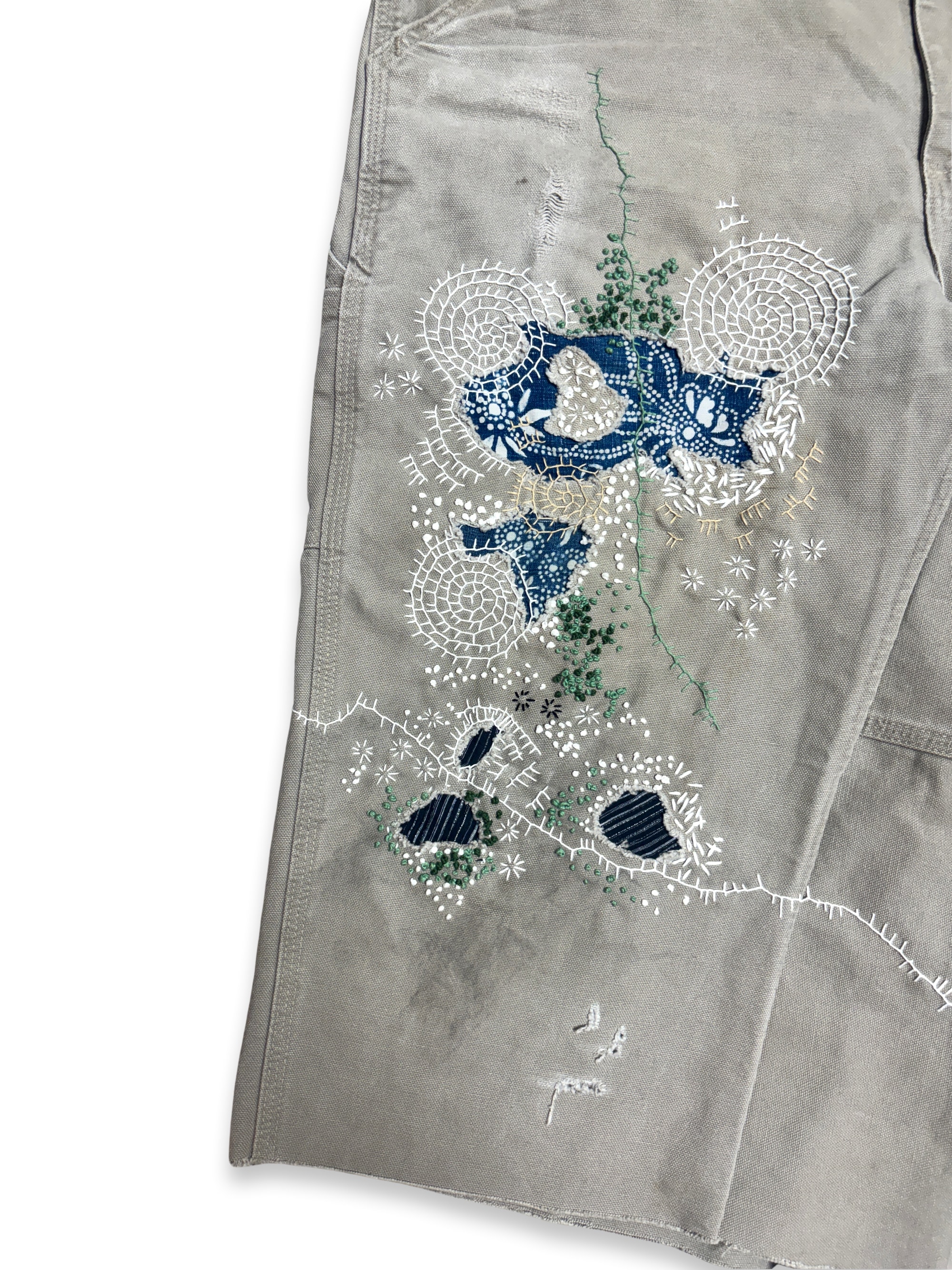 Vtg Carhartt Boro Sashiko Distressed Shorts . 010