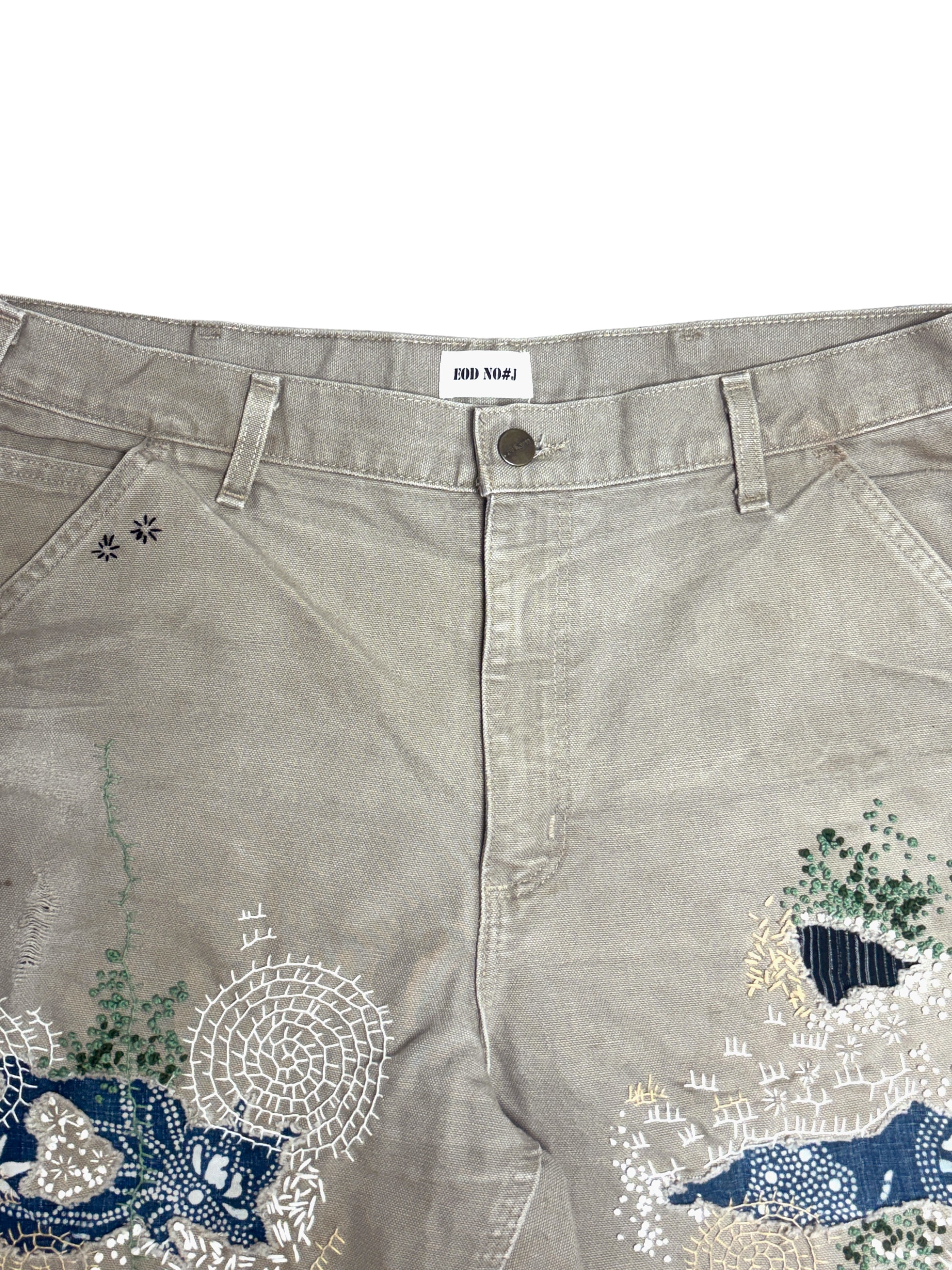 Vtg Carhartt Boro Sashiko Distressed Shorts . 010