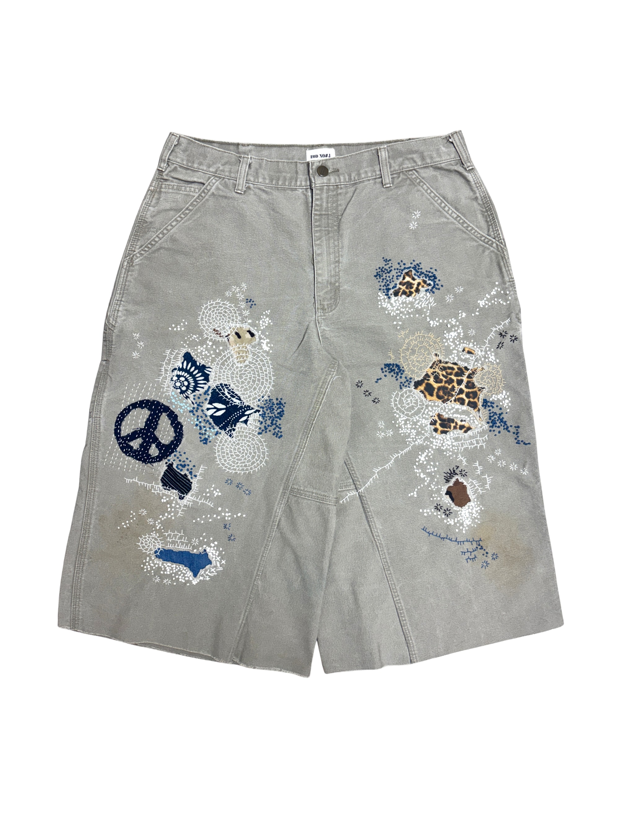 Vtg Carhartt Boro Sashiko Distressed Shorts . 011