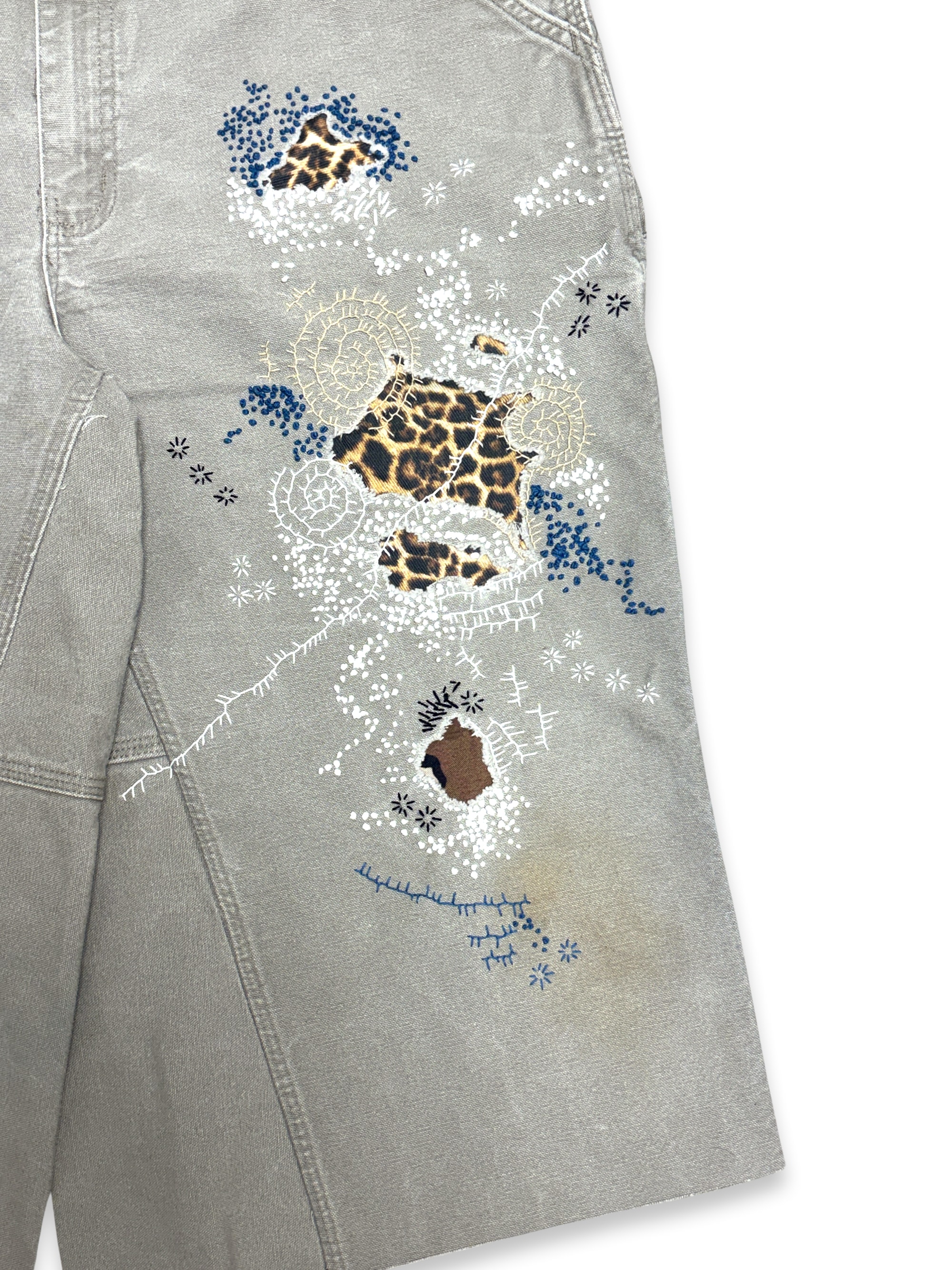 Vtg Carhartt Boro Sashiko Distressed Shorts . 011