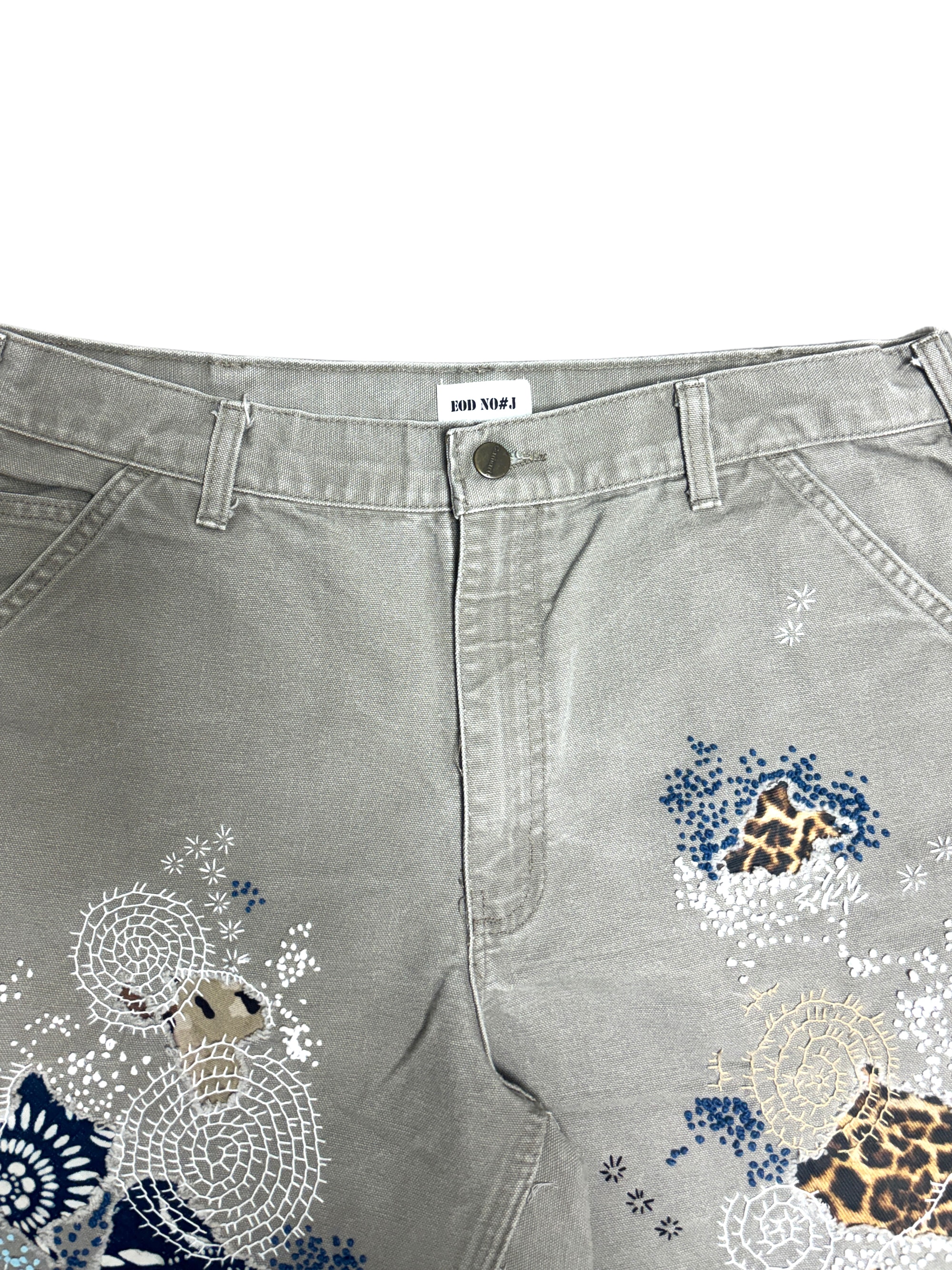 Vtg Carhartt Boro Sashiko Distressed Shorts . 011