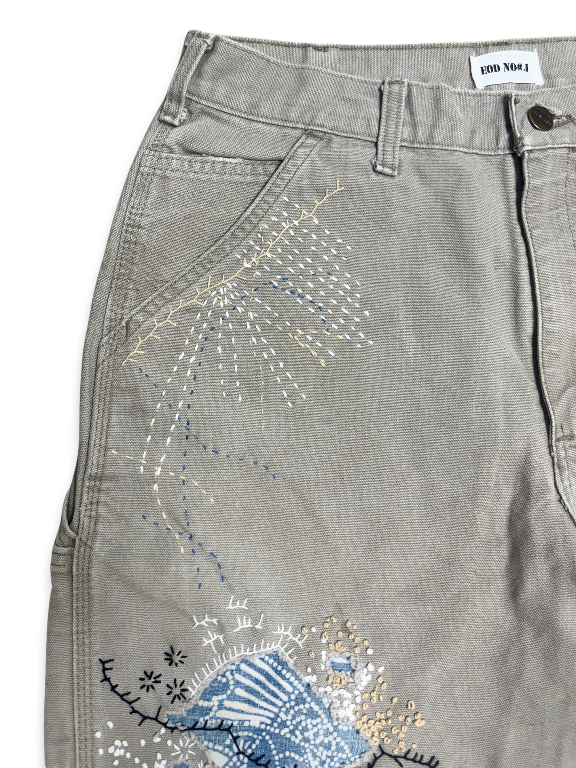 Vtg Carhartt Boro Sashiko Distressed Shorts . 008