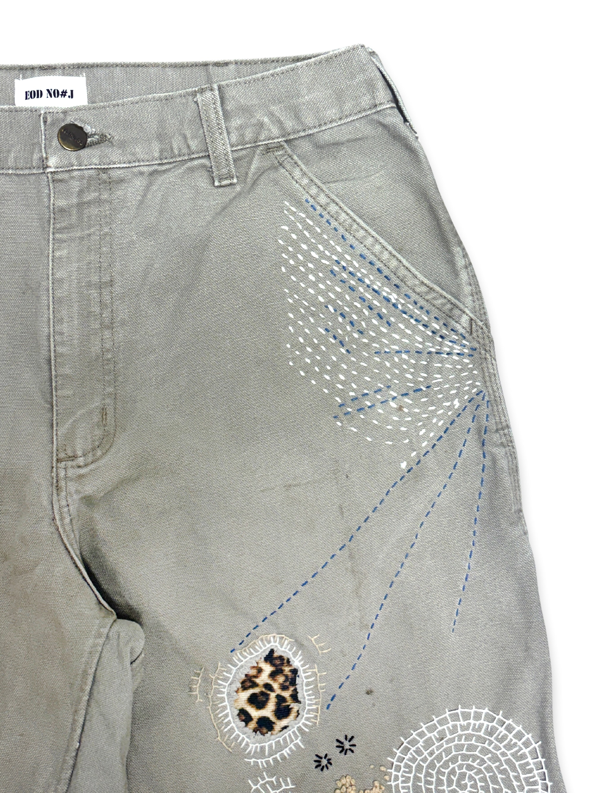 Vtg Carhartt Boro Sashiko Distressed Shorts . 008