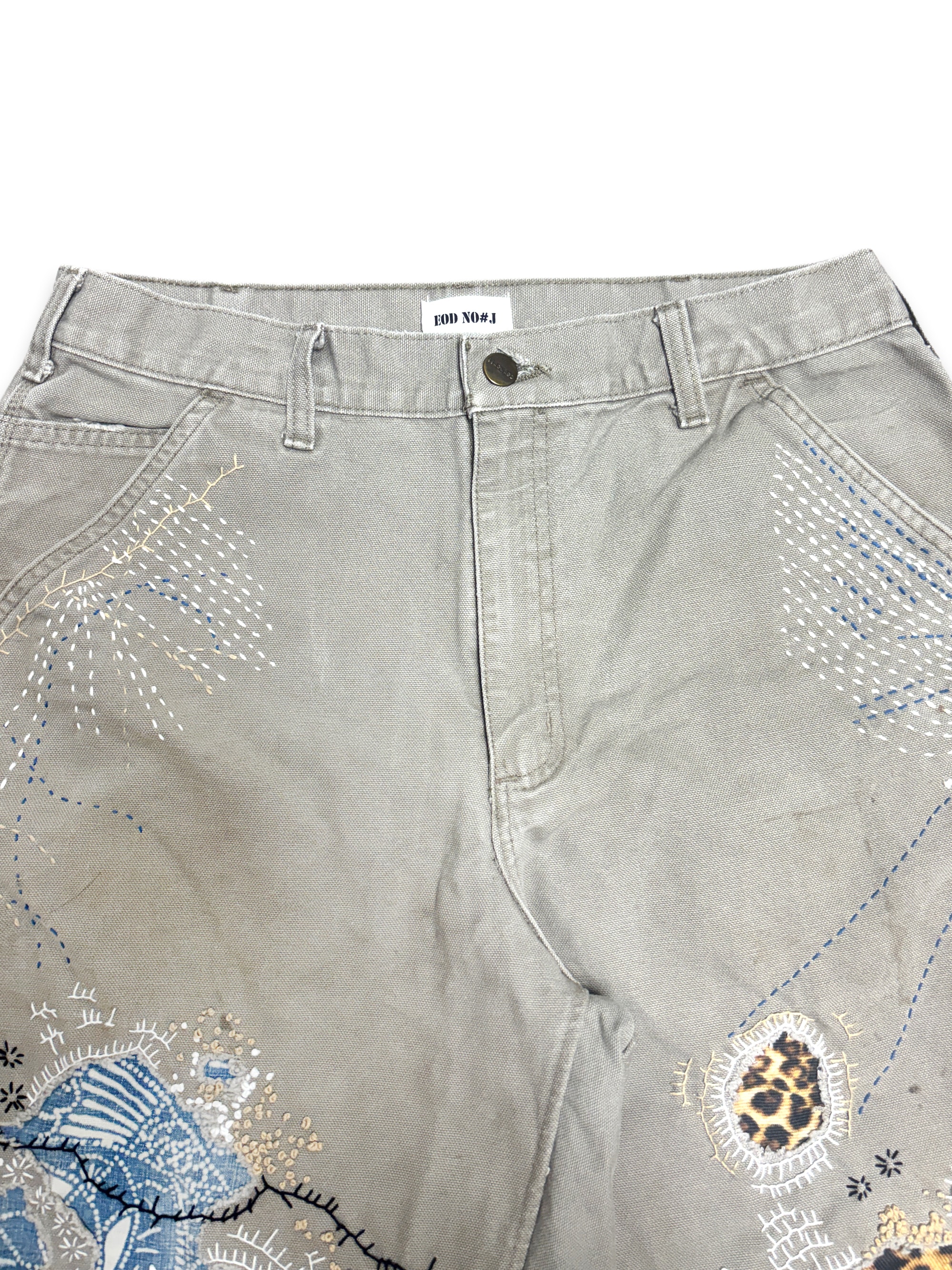 Vtg Carhartt Boro Sashiko Distressed Shorts . 008