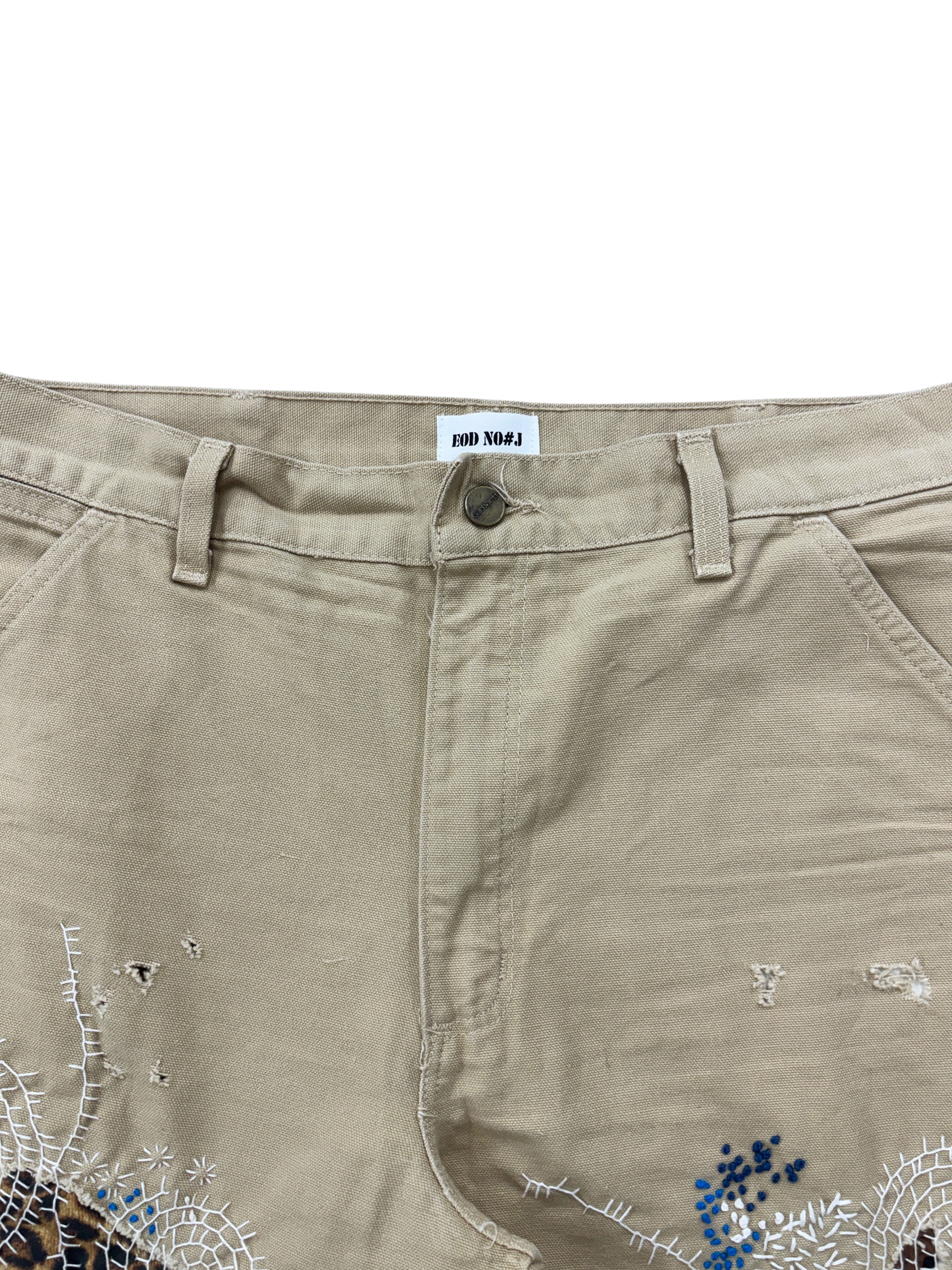 Vtg Carhartt Boro Sashiko Distressed Shorts . 007