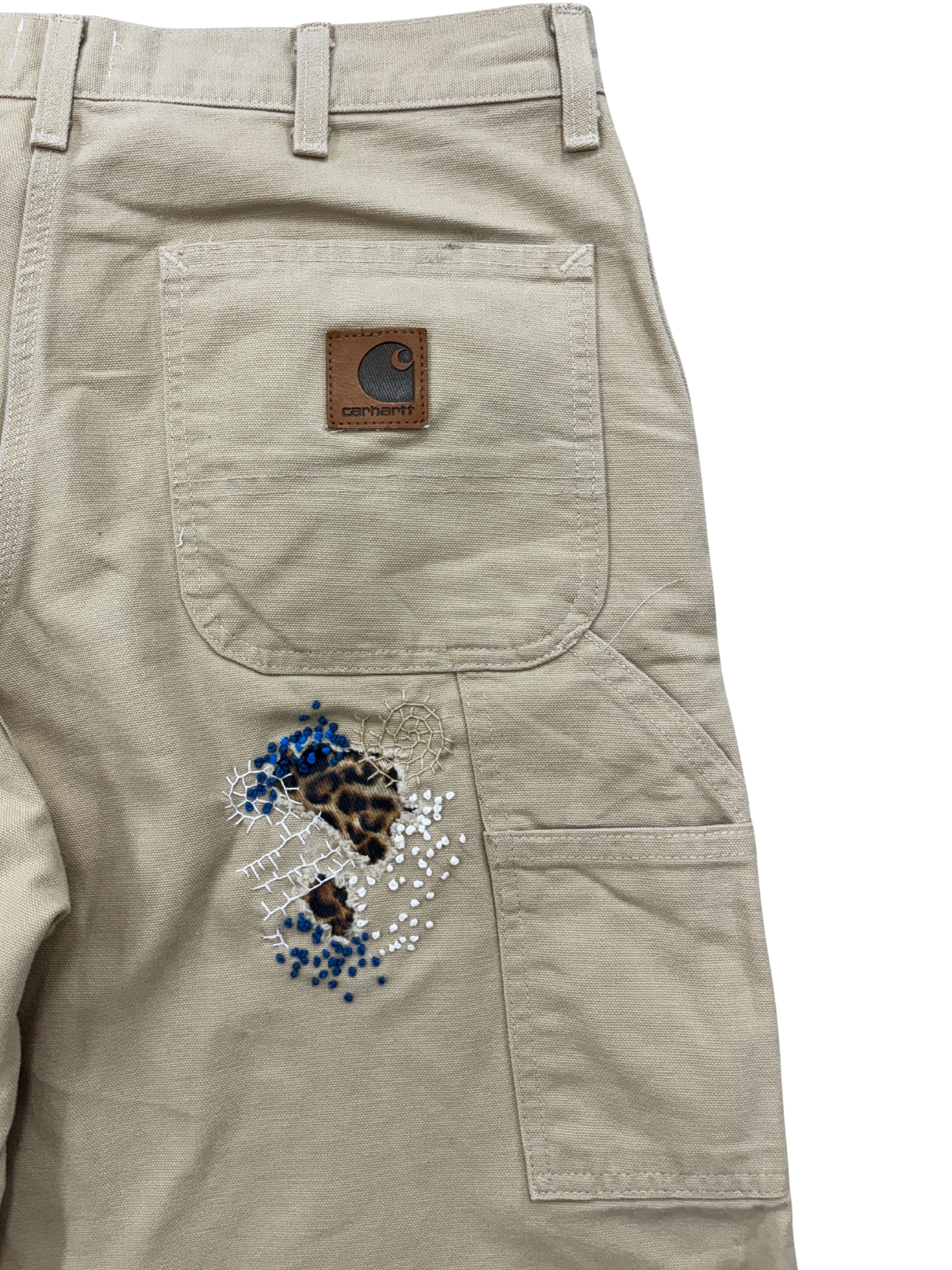 Vtg Carhartt Boro Sashiko Distressed Shorts . 007