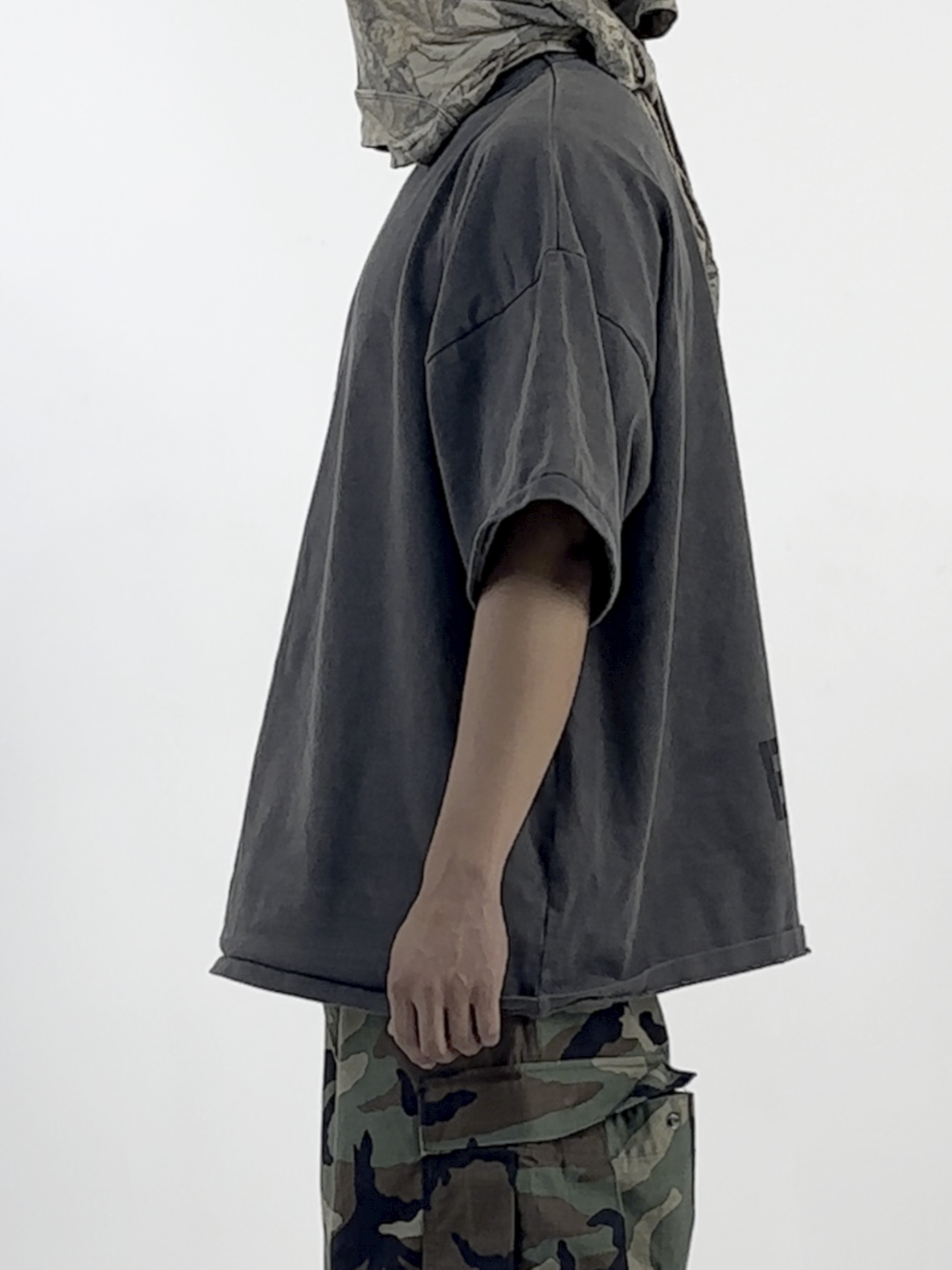 Oversized Heavy rib Tee (Vintage Black)