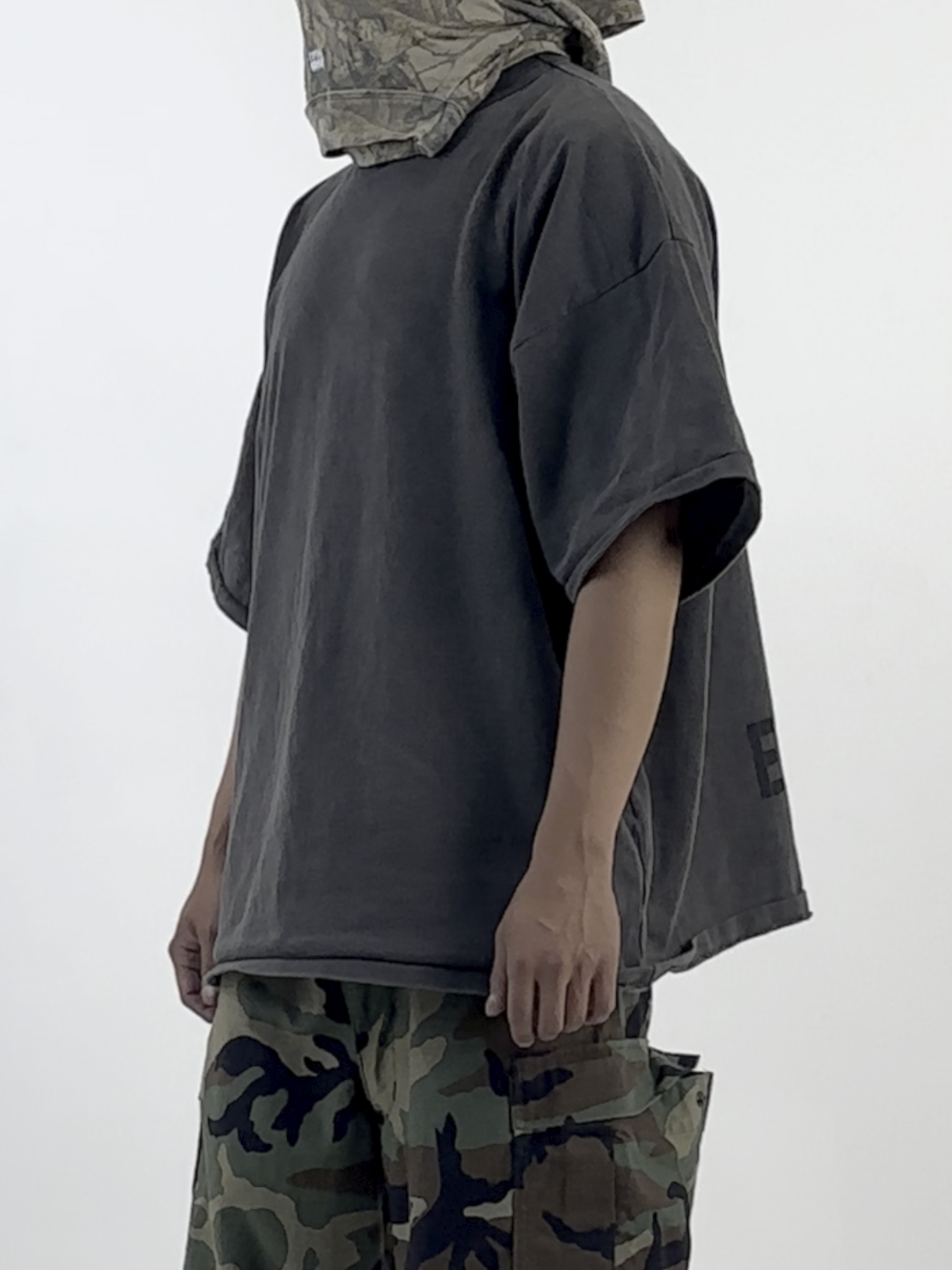 Oversized Heavy rib Tee (Vintage Black)