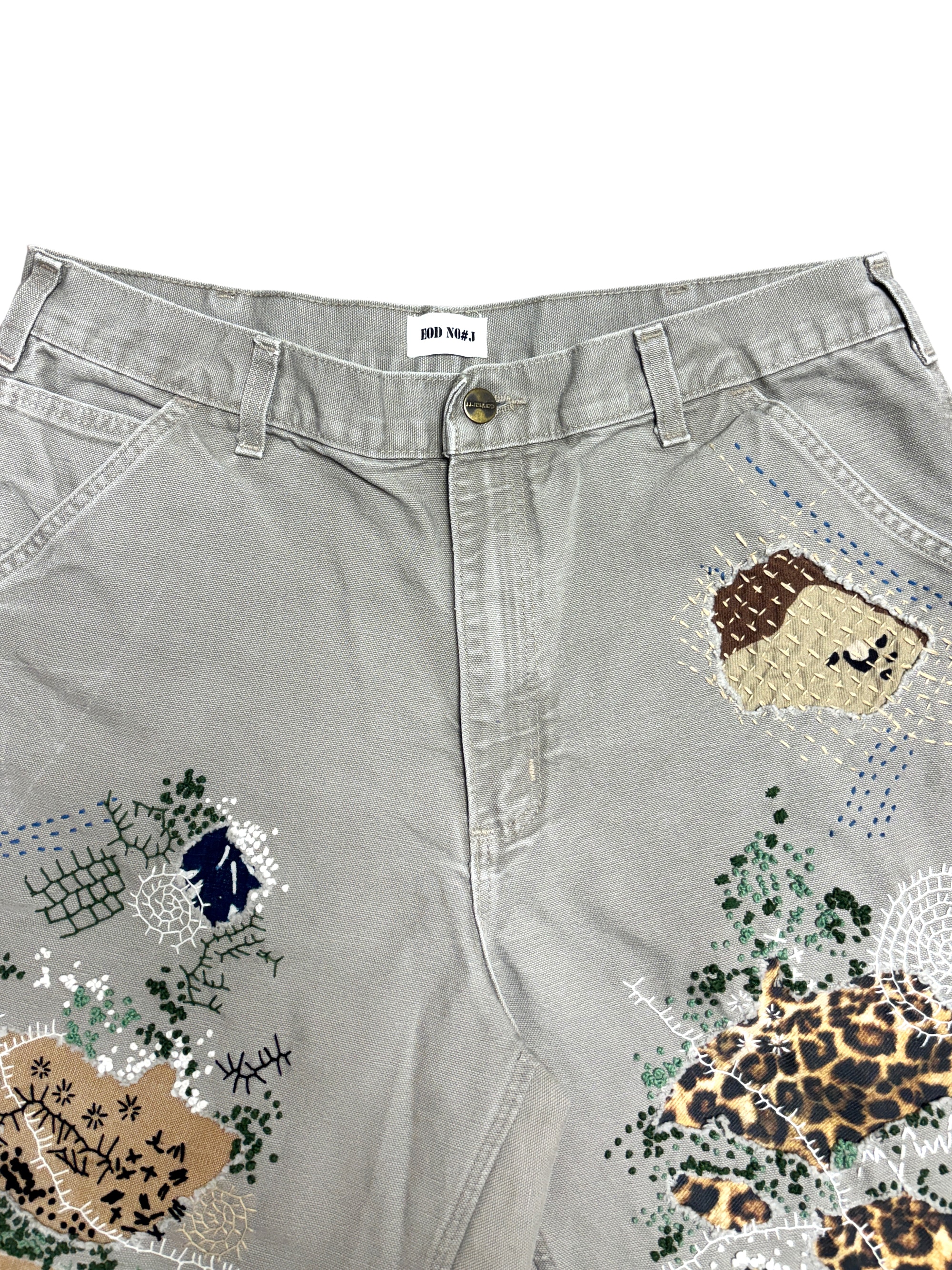 Vtg Carhartt Boro Sashiko Distressed Shorts . 012