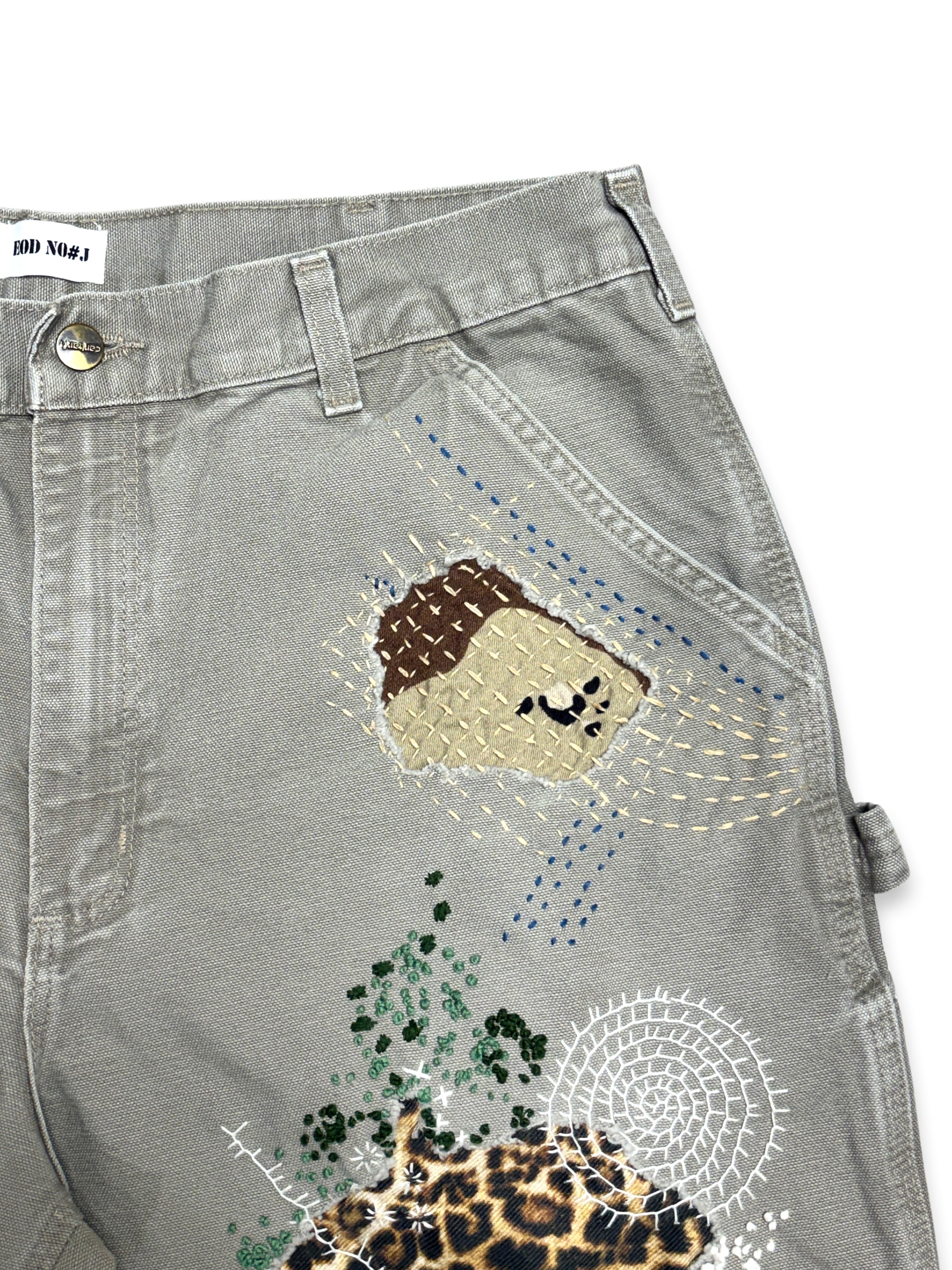 Vtg Carhartt Boro Sashiko Distressed Shorts . 012