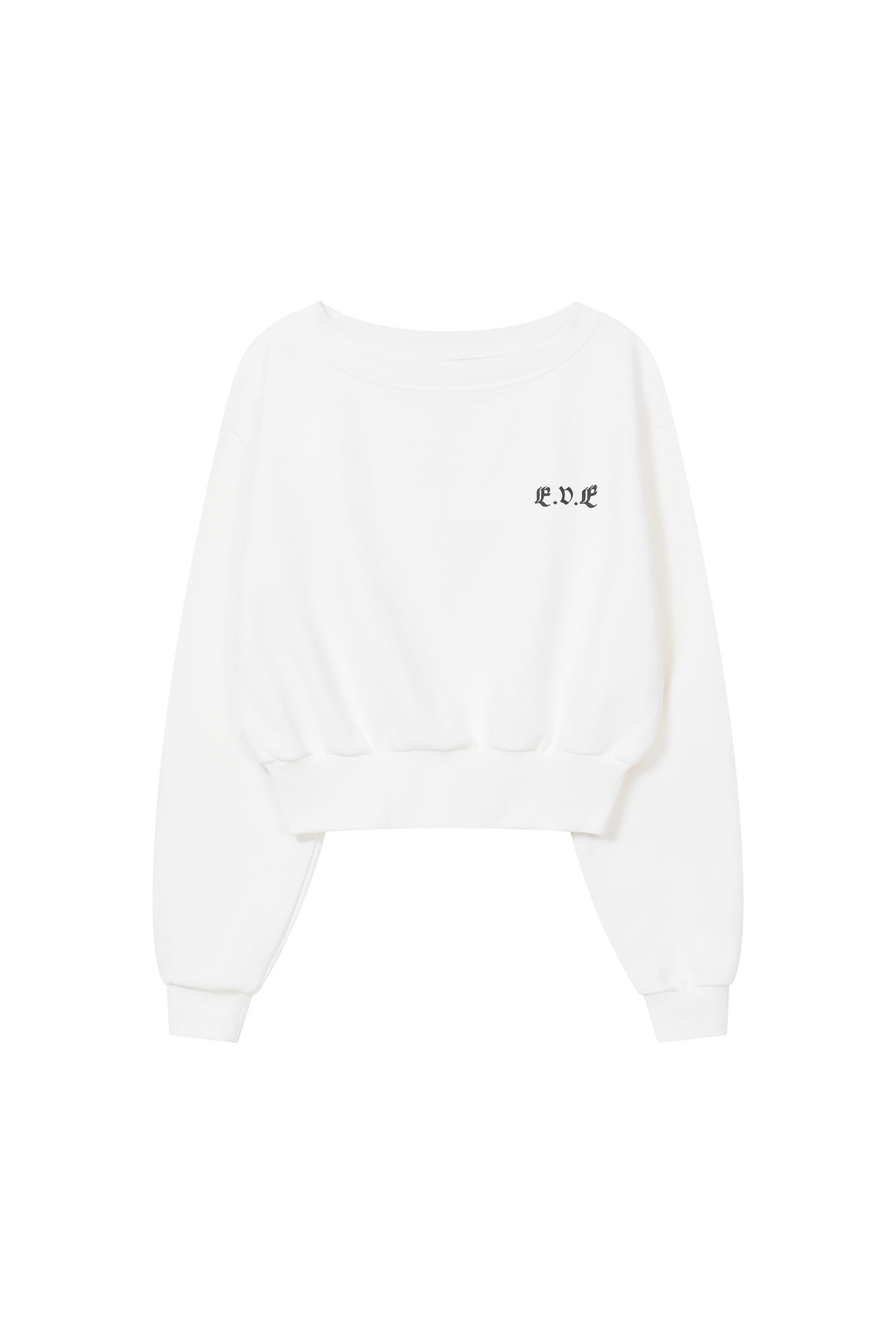 (W) OFF-SHOULDER SWEATSHIRT WHITE