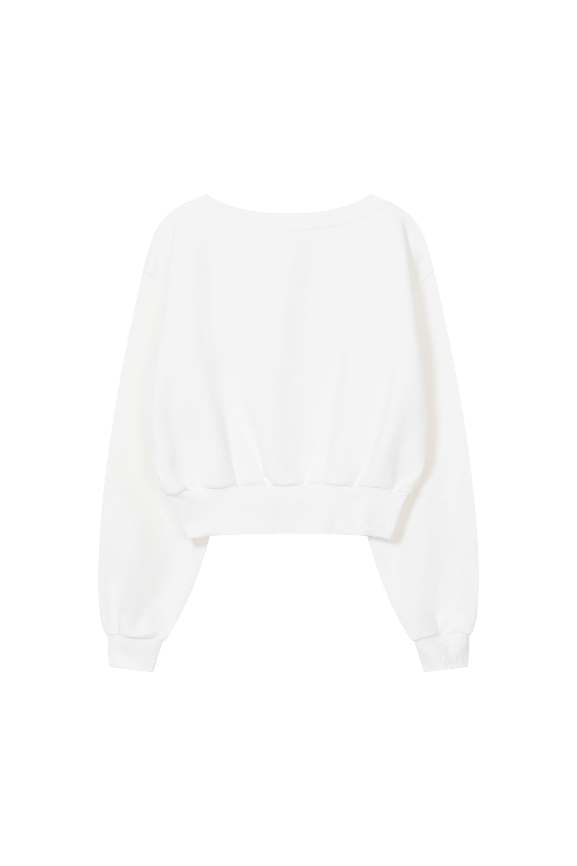 (W) OFF-SHOULDER SWEATSHIRT WHITE