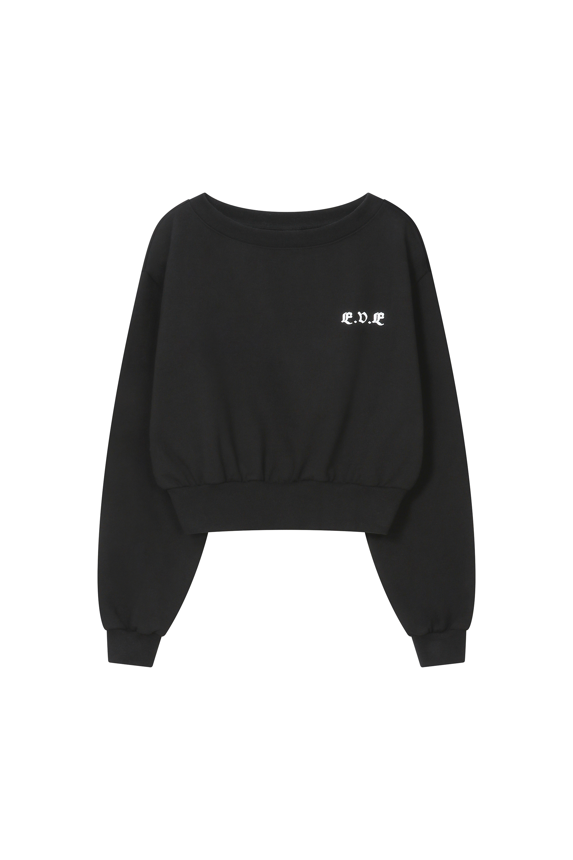 (W) OFF-SHOULDER SWEATSHIRT BLACK
