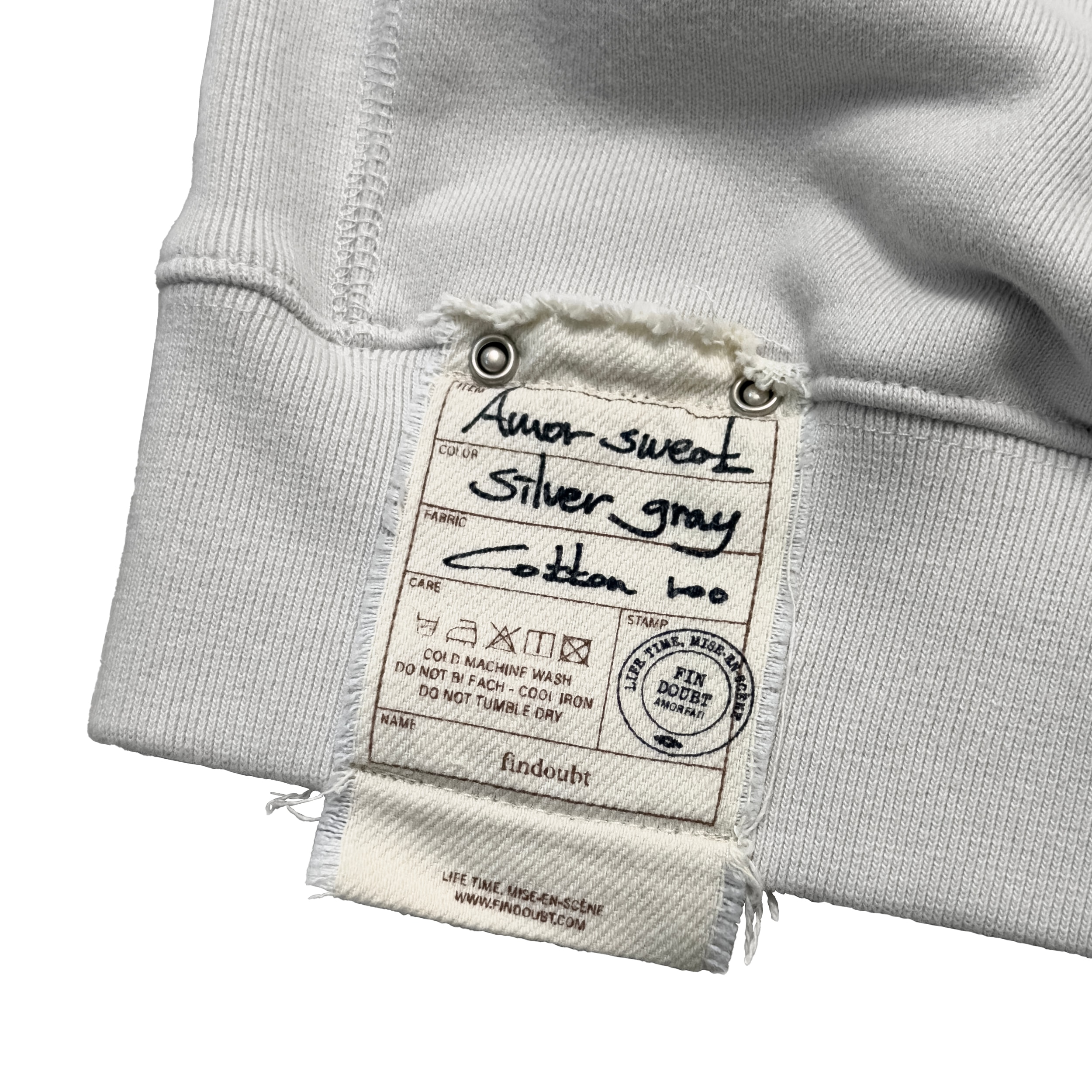 Amor zip-up hoodie (silver gray)