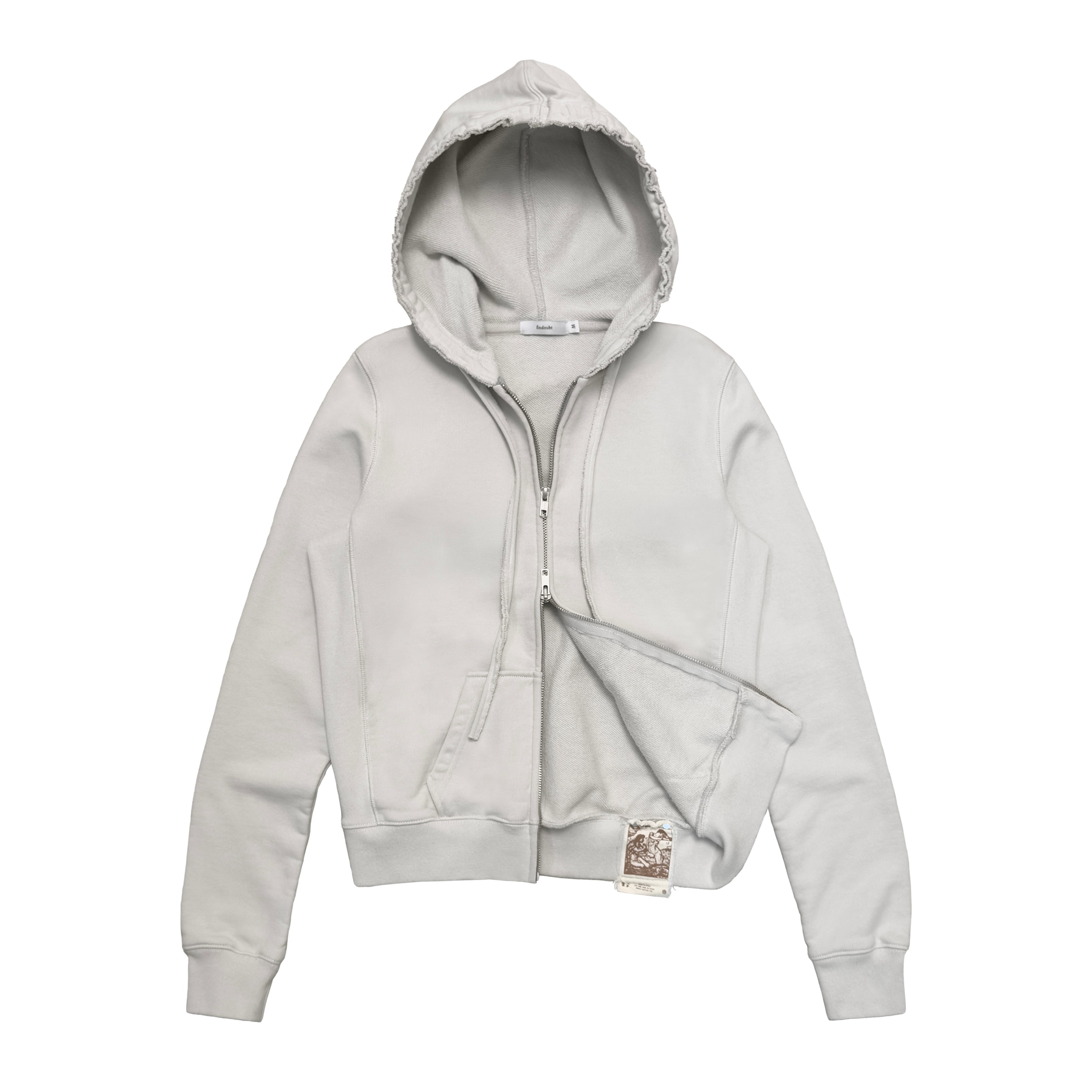 Amor zip-up hoodie (silver gray)