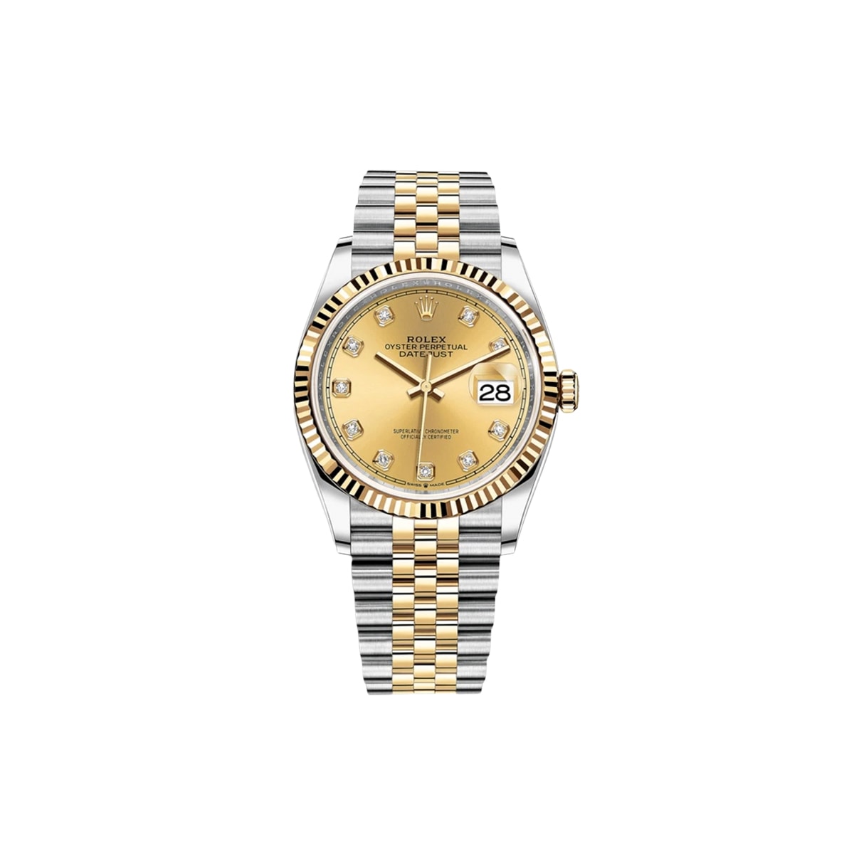 Rolex® Datejust 36 (36mm | 샴페인 다이얼 | 10포인트 다이아 인덱스 | 플루쥬빌)