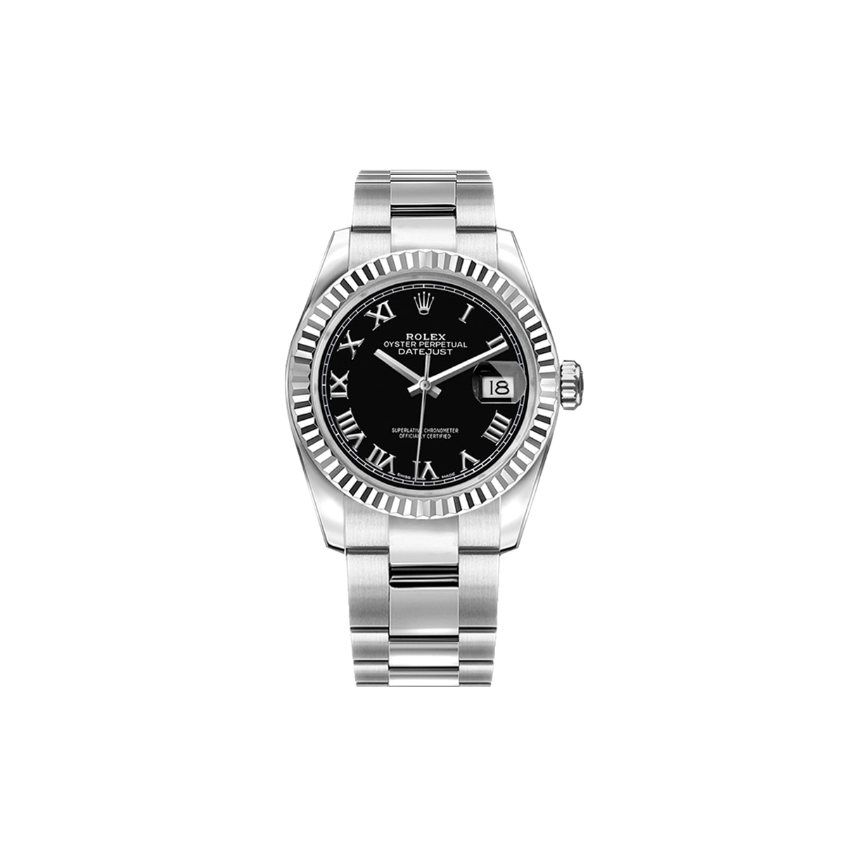 Rolex® Datejust 26mm (26mm | 블랙 다이얼 | 로만 인덱스 | 스틸)