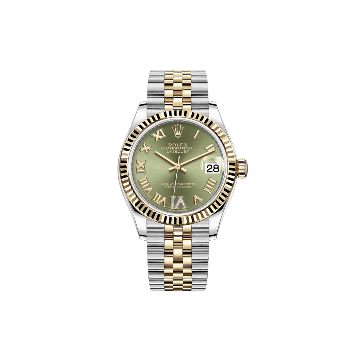 Rolex® Datejust 31 (31mm | 올리브그린 | 6시 다이아 | 플루쥬빌)