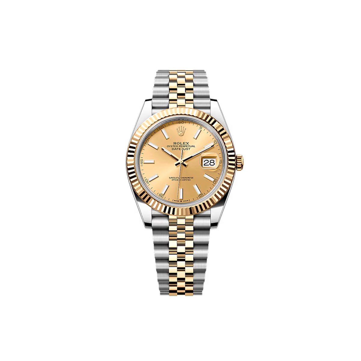 Rolex® Datejust 41 (41mm | 샴페인 다이얼 | 바 인덱스 | 옐로우골드 | 플루쥬빌)