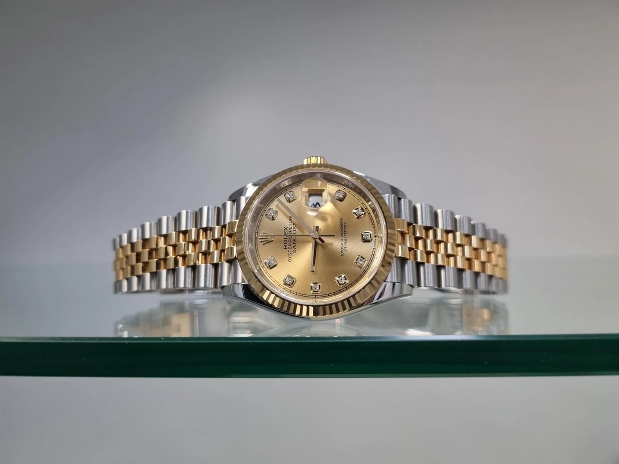 Rolex® Datejust 36 (36mm | 샴페인 다이얼 | 10포인트 다이아 인덱스 | 플루쥬빌)