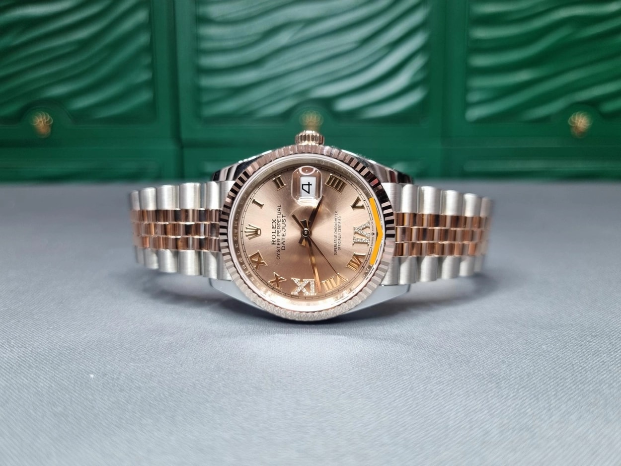 Rolex® Datejust 36 (36mm | 핑크 다이얼 | 69 다이아몬드 인덱스 | 로즈골드 | 플루쥬빌)