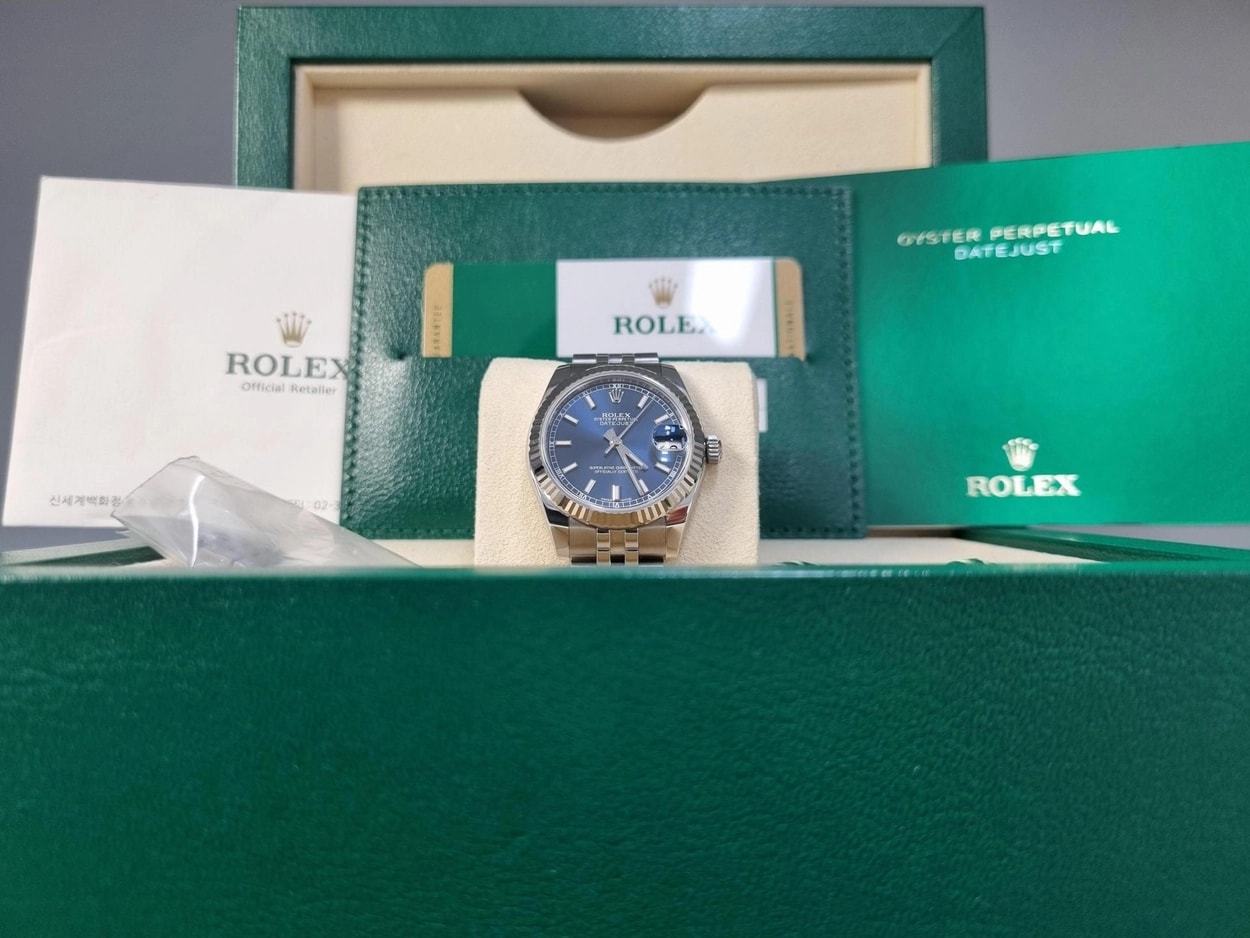 Rolex® Datejust 31 (31mm | 블루 다이얼 | 바 인덱스 | 플루쥬빌)