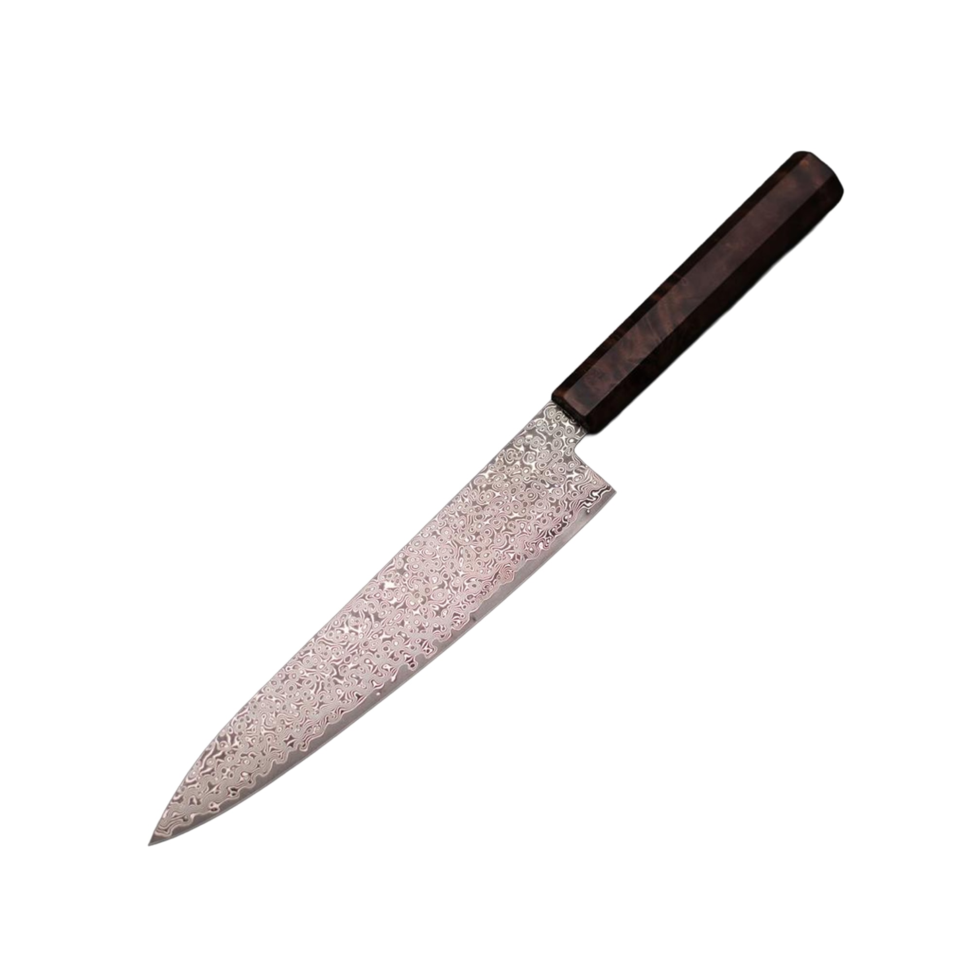 MUSASHI JAPAN | Gyuto VG-10 Damascus Brown Birch Handle 210mm (8.3”)
