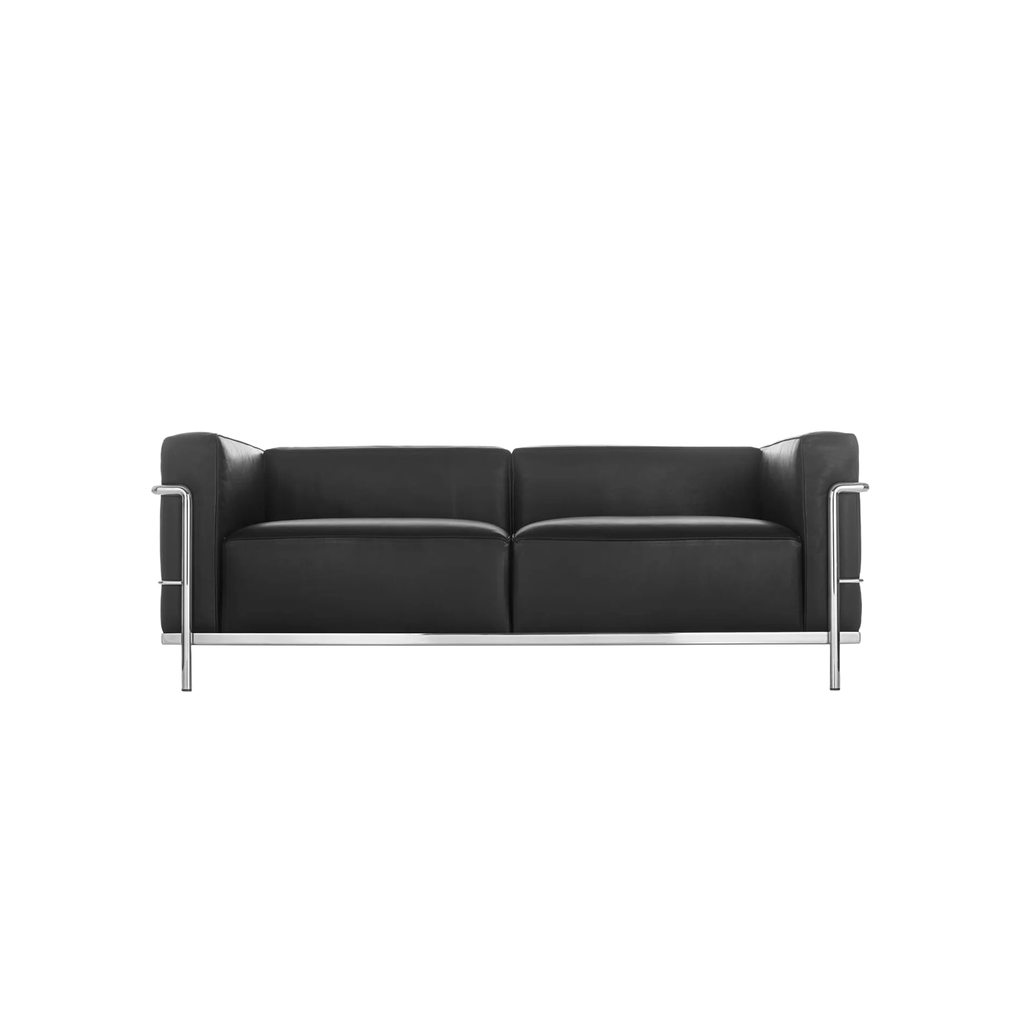 Cassina | LC3 레더 2인 소파 (구스다운 | 크롬 | LCX GRAFITE)