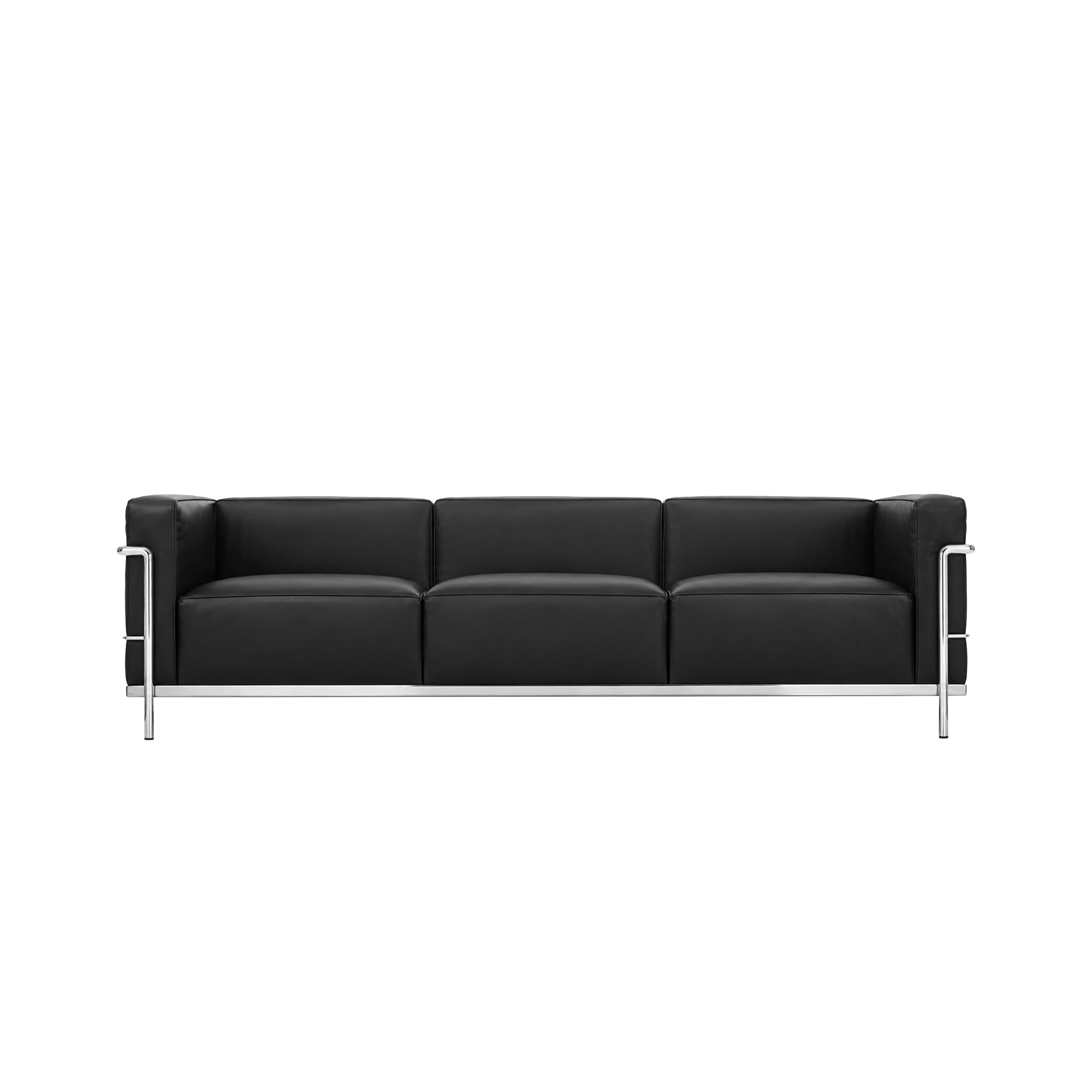 Cassina | LC3 레더 3인 소파 (구스다운 | 크롬 | LCX GRAFITE)