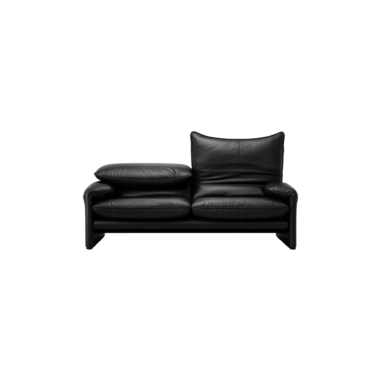 Cassina | Maralunga 40 2-Seater Sofa (블랙 마감 | Pelle Extra : NERO/Pelle Scozia : AMBRA/CORRIDA)