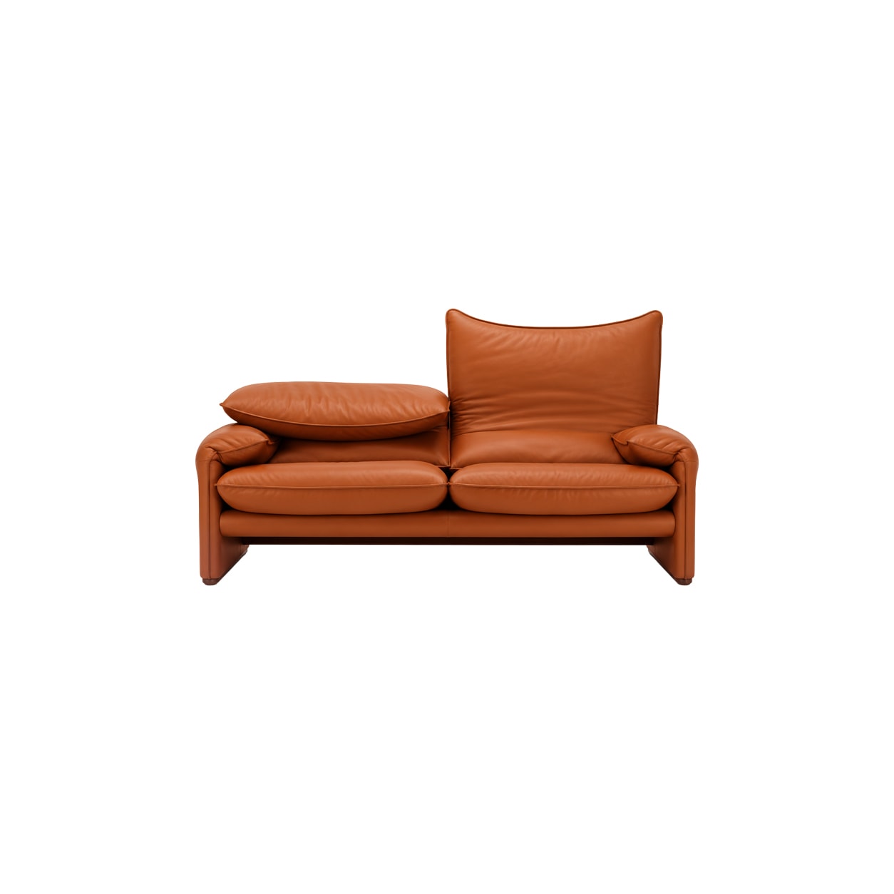 Cassina | Maralunga 40 2-Seater Sofa (블랙 마감 | Pelle Extra : NERO/Pelle Scozia : AMBRA/CORRIDA)