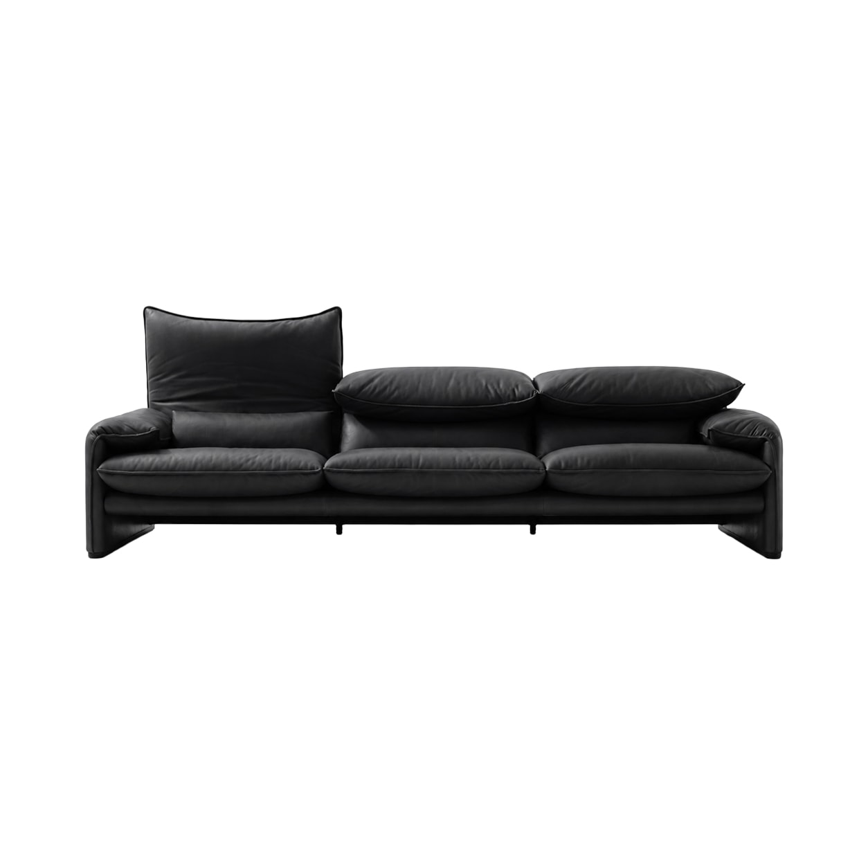 Cassina | Maralunga 40 Maxi 3-Seater (블랙 마감 | Pelle Extra : NERO/Pelle Scozia : AMBRA/CORRIDA)