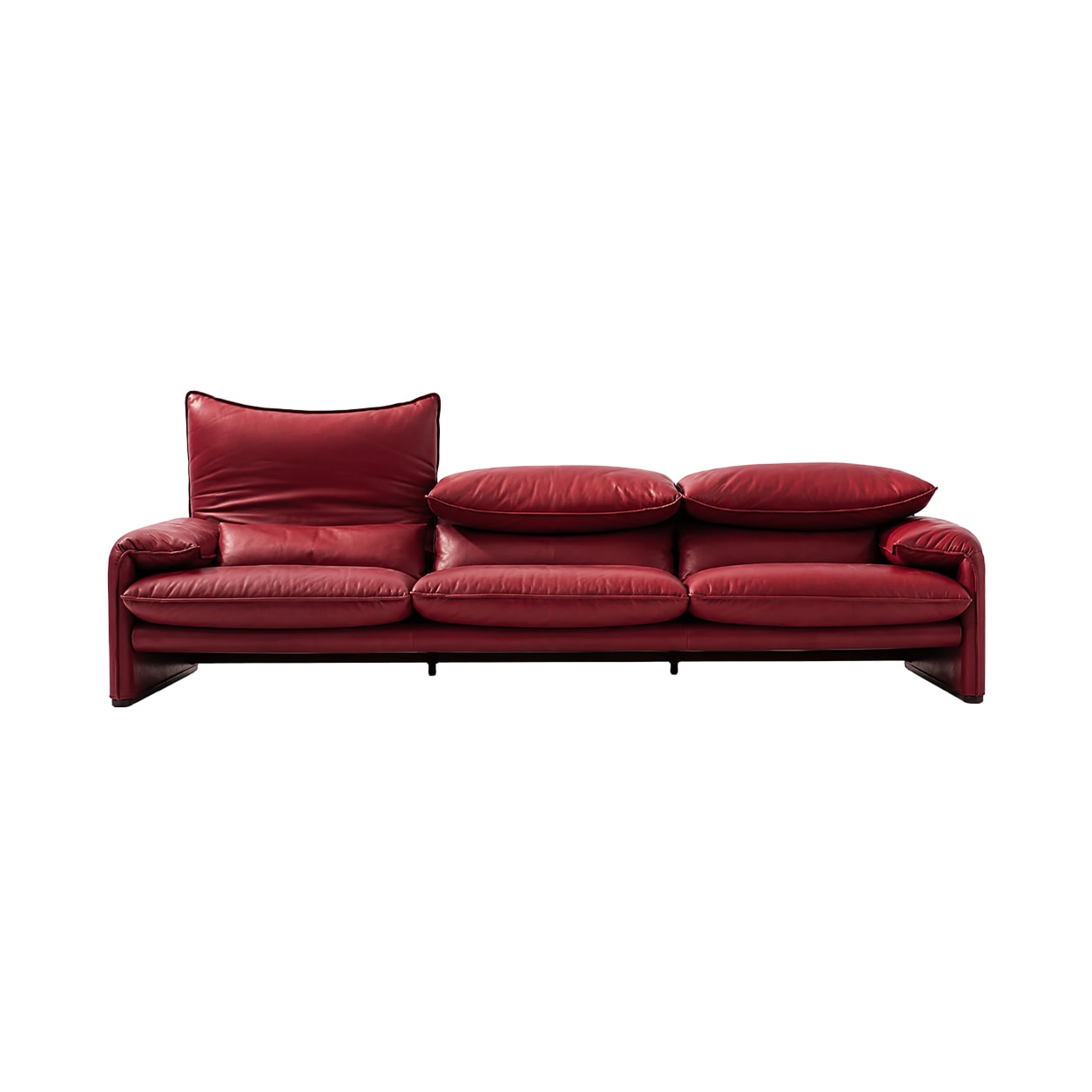 Cassina | Maralunga 40 Maxi 3-Seater (블랙 마감 | Pelle Extra : NERO/Pelle Scozia : AMBRA/CORRIDA)