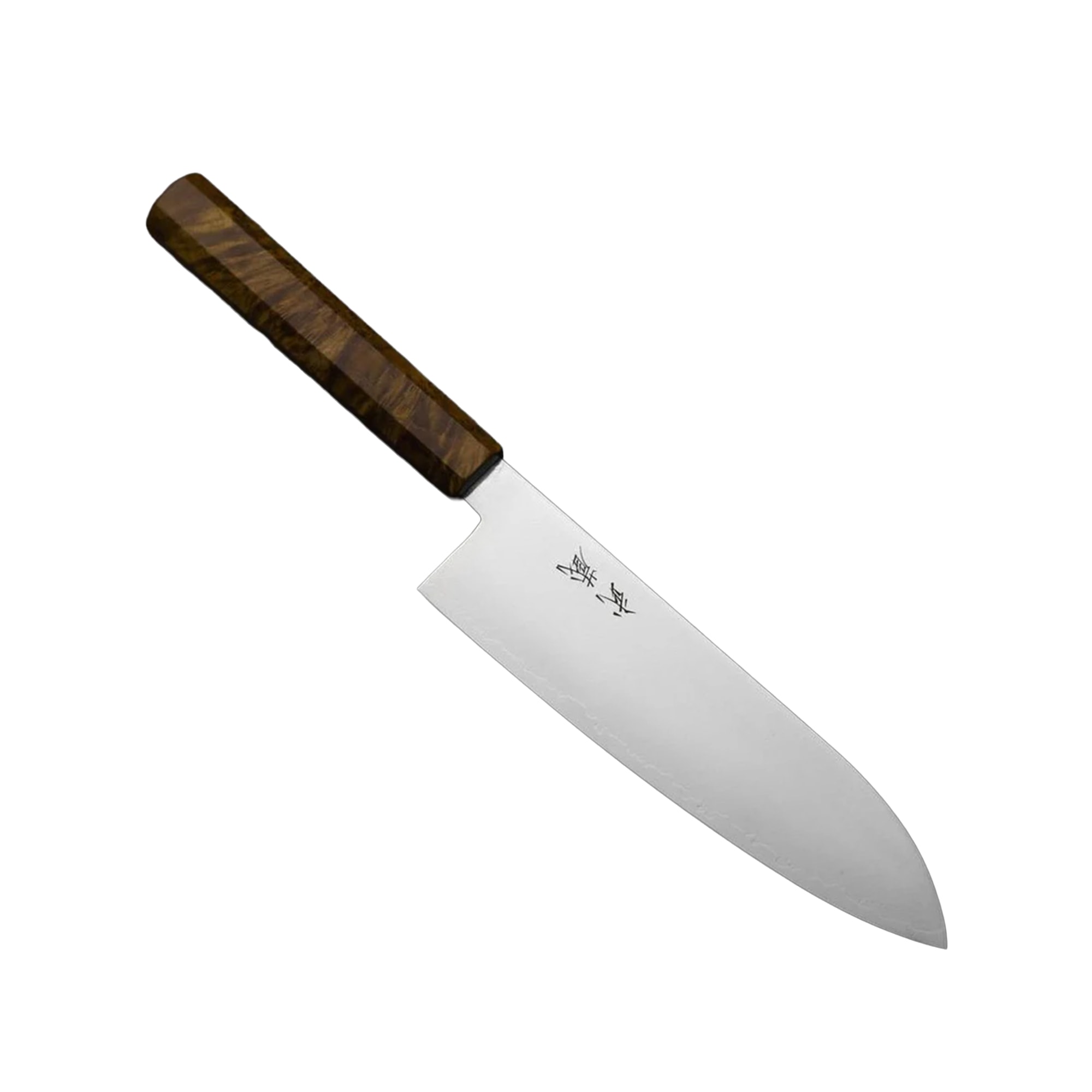 MUSASHI JAPAN | Santoku VG-10 Damascus Yellow-Brown Birch Handle 180mm (7”)