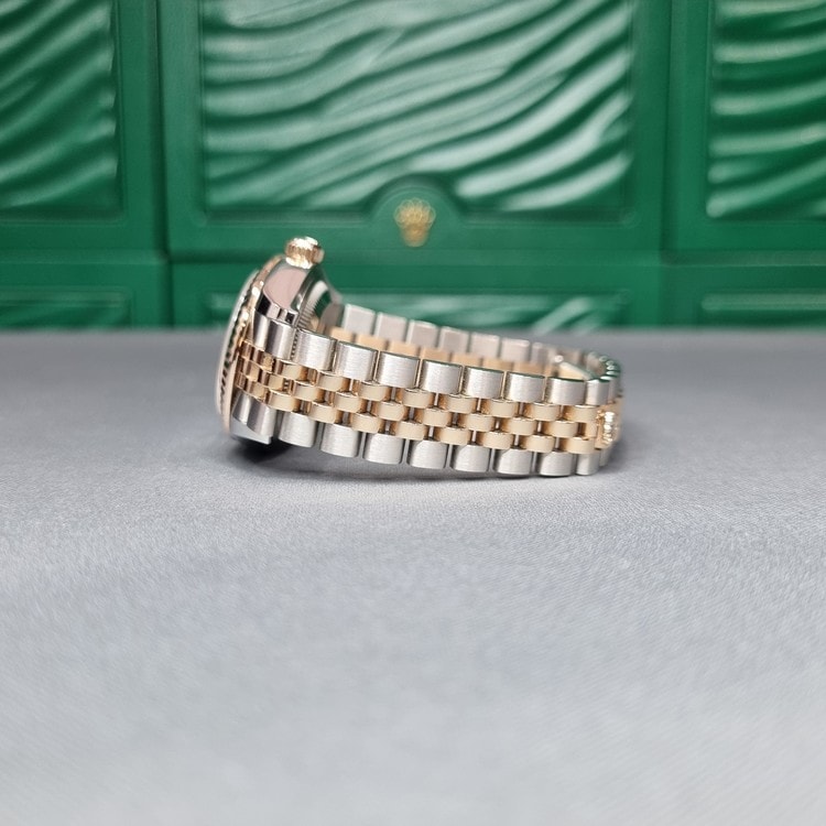 Rolex® Lady-Datejust 28 (28mm | 올리브 그린 다이얼 | 다이아몬드 세팅 인덱스 | 플루쥬빌)