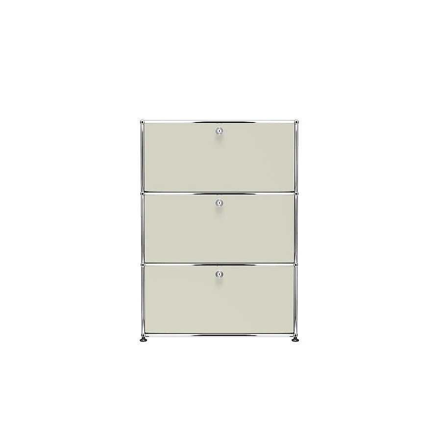 USM Haller | 1x3 Module Highboard (Light Grey | RAL 7035)