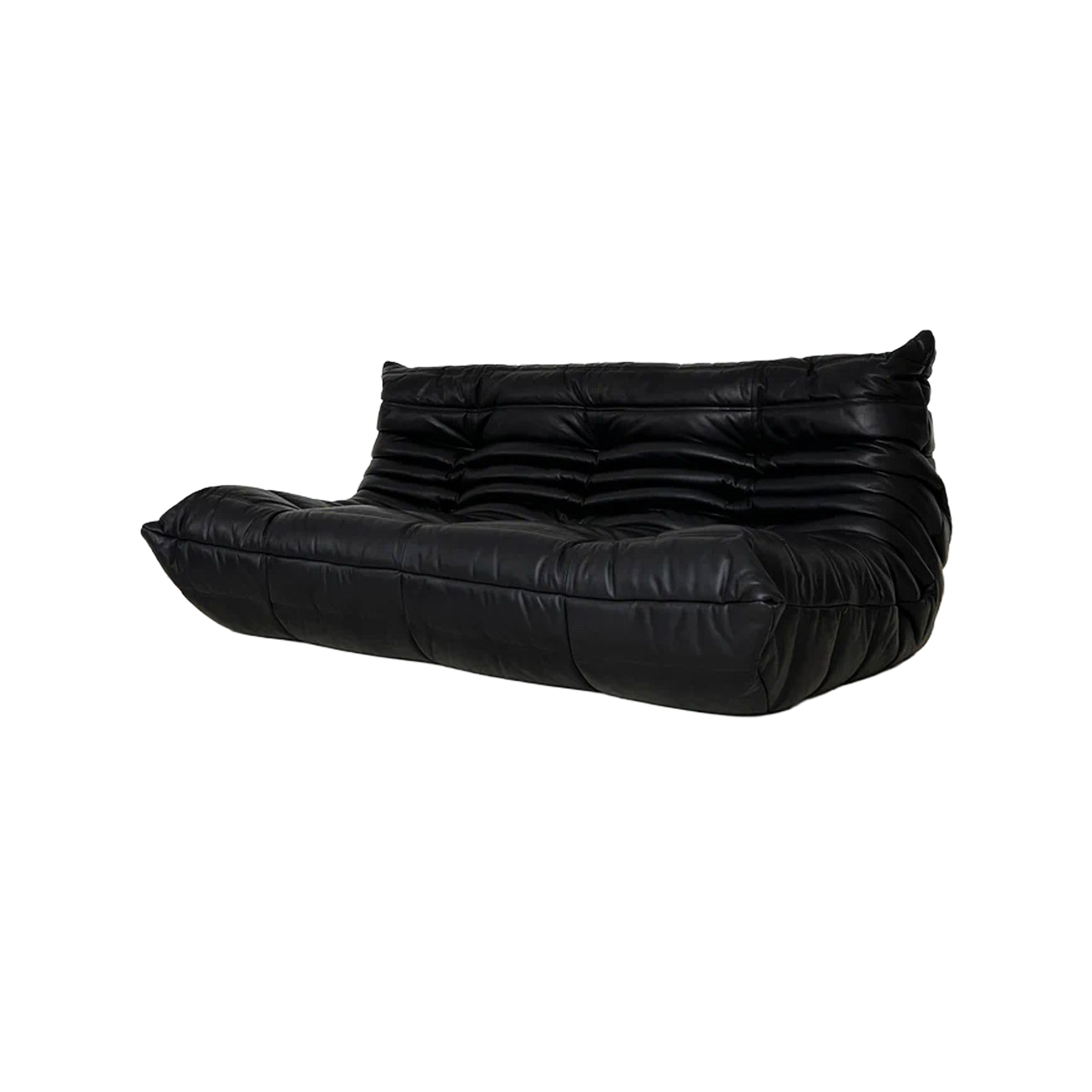 (UPHOLSTERY) 토고소파 | Black Leather Togo 3-Seat Sofa