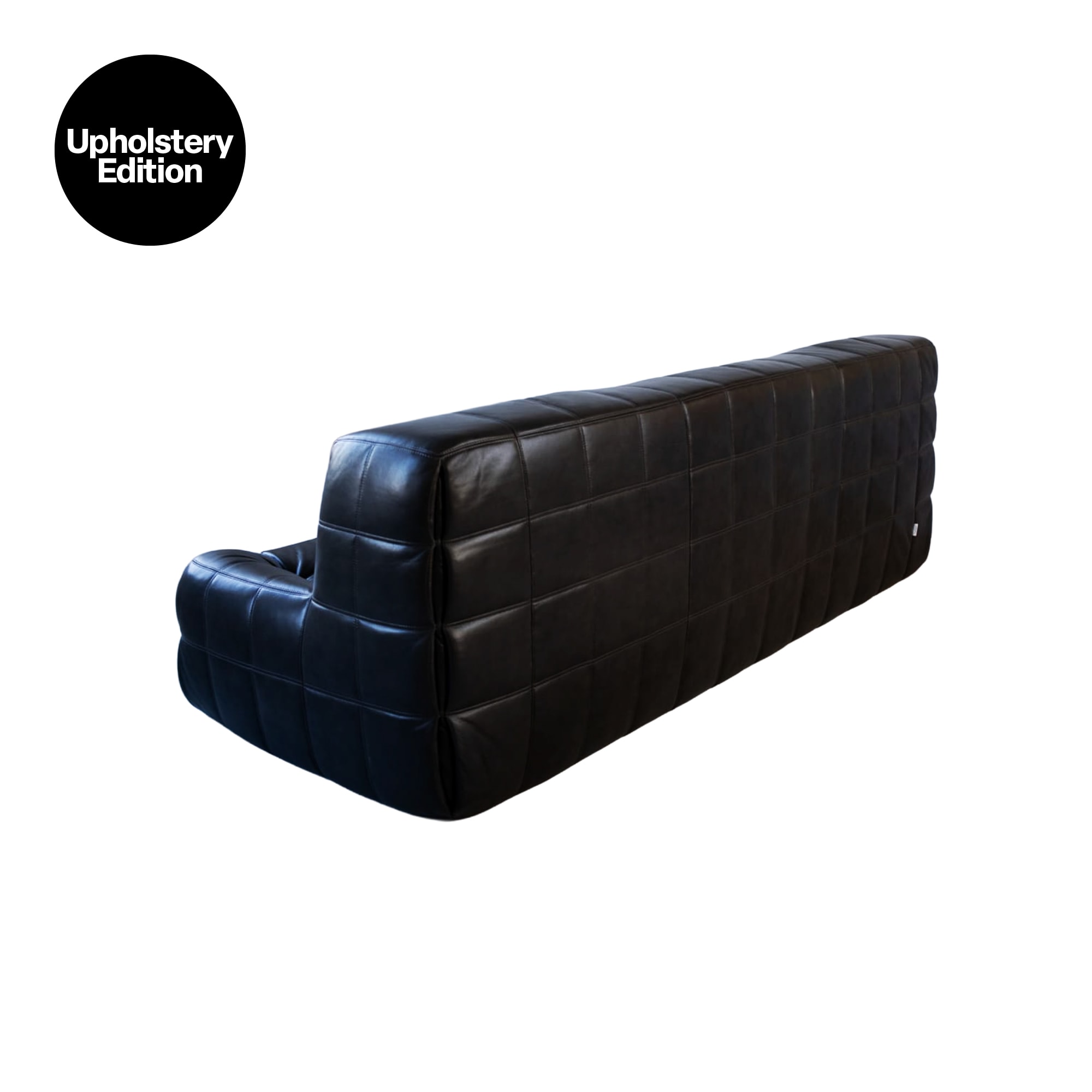 (UPHOLSTERY EDITION) 카시마소파 | Vintage Black Leather Kashima 3-Seat Sofa