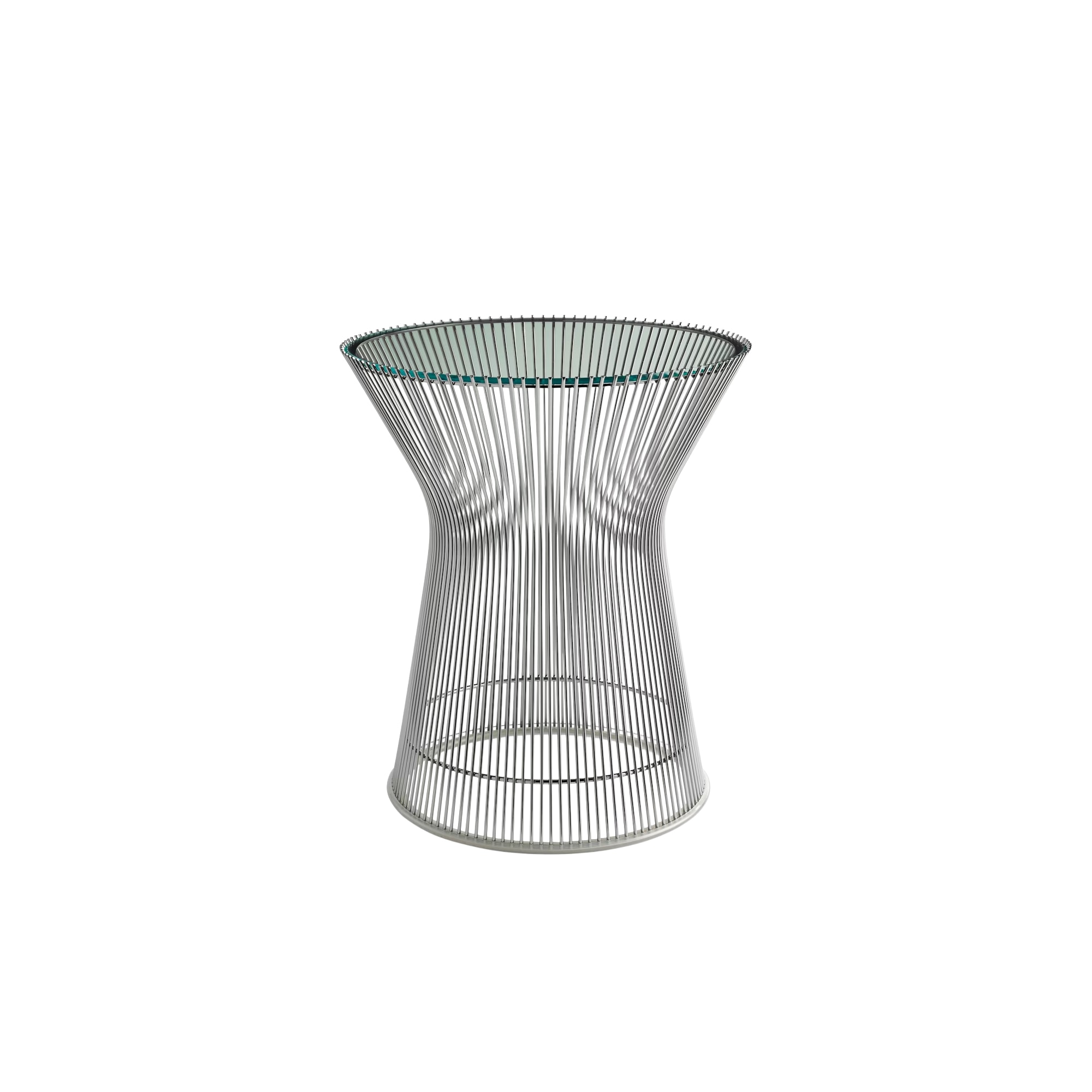 Knoll | Platner Side Table (Nickel / Clear glass)