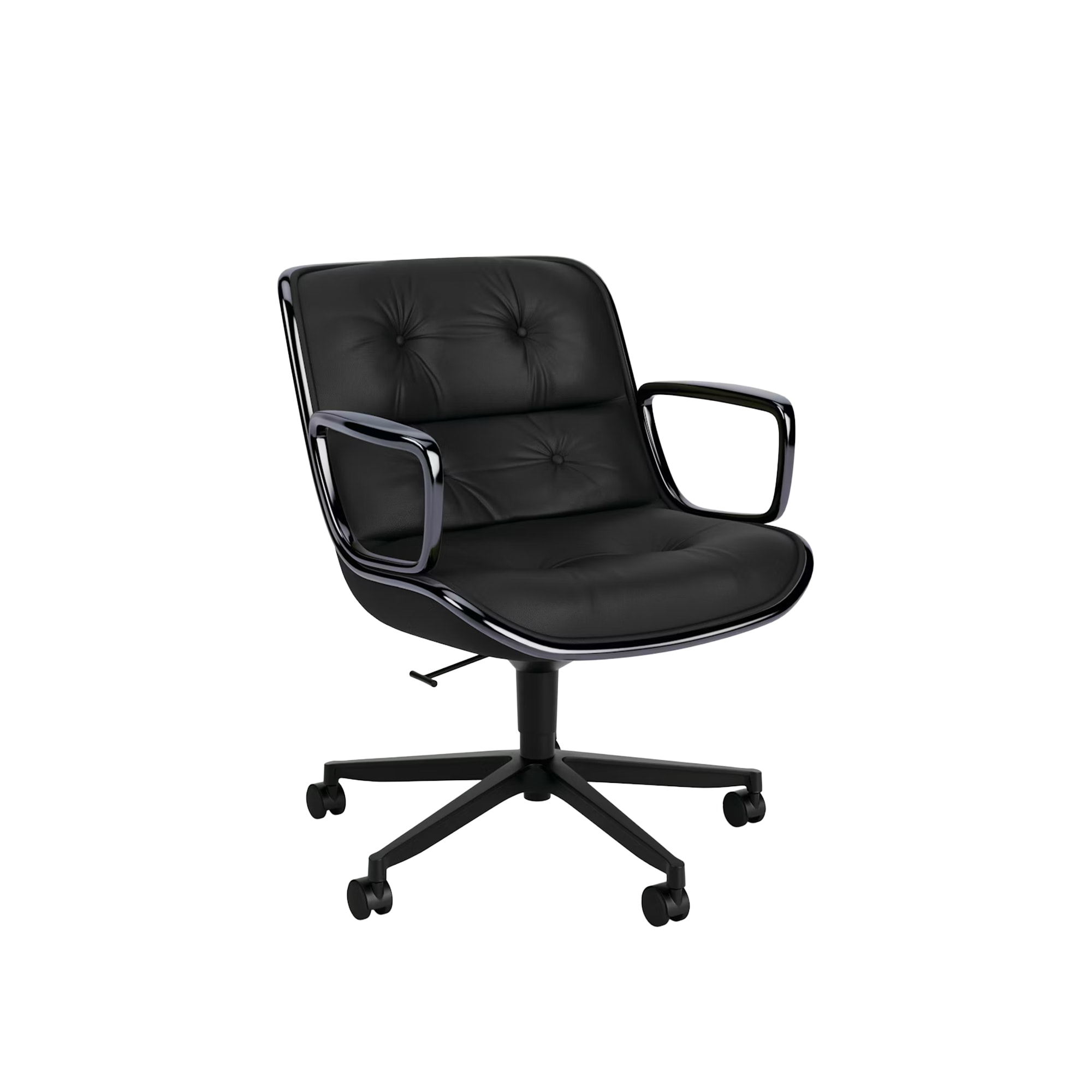 Knoll | Pollock Executive Armchair (Black Leather/Black Body)