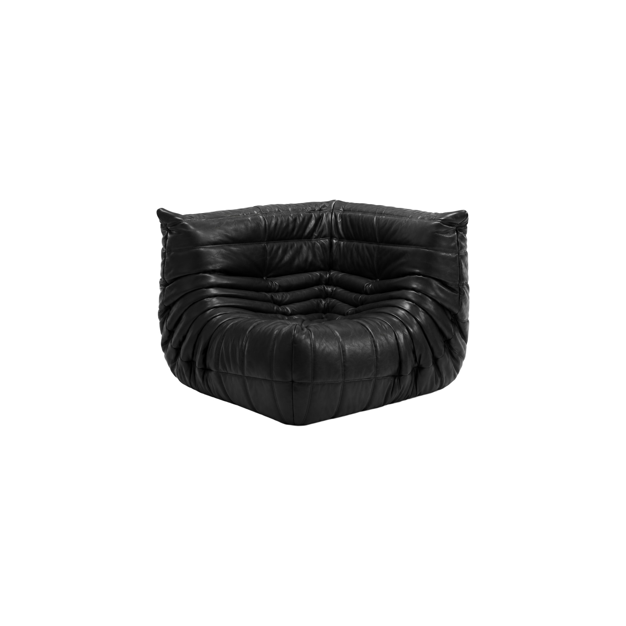 (UPHOLSTERY) 토고소파 | Black Leather Togo Corner-Sofa
