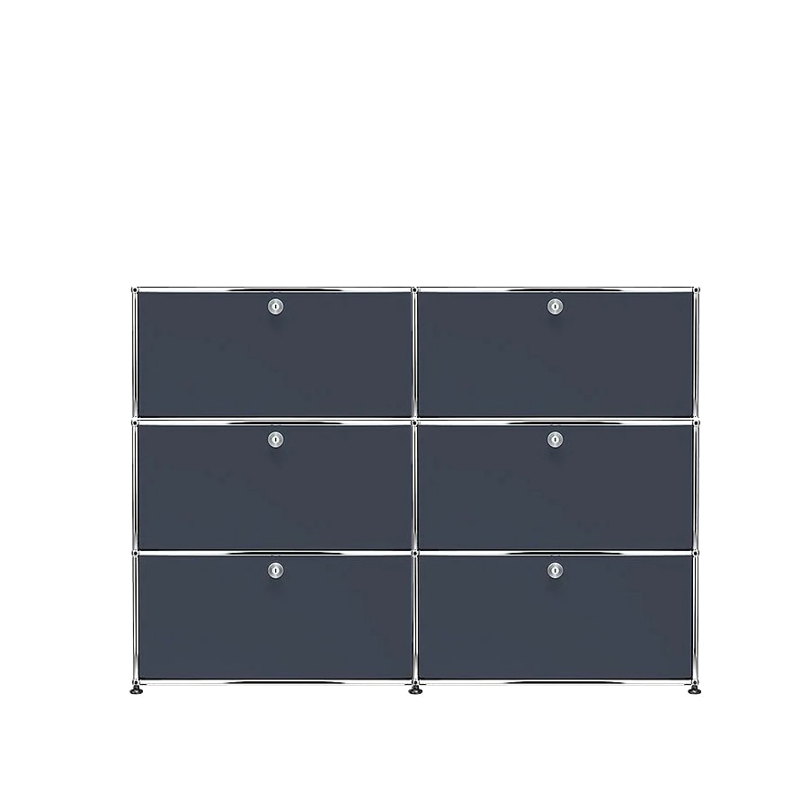 USM Haller | 2x3 Module Highboard (Anthracite | RAL 7016)